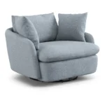 Leigh 47_ Grand Swivel Lounge Chair - Silver Light Blue
