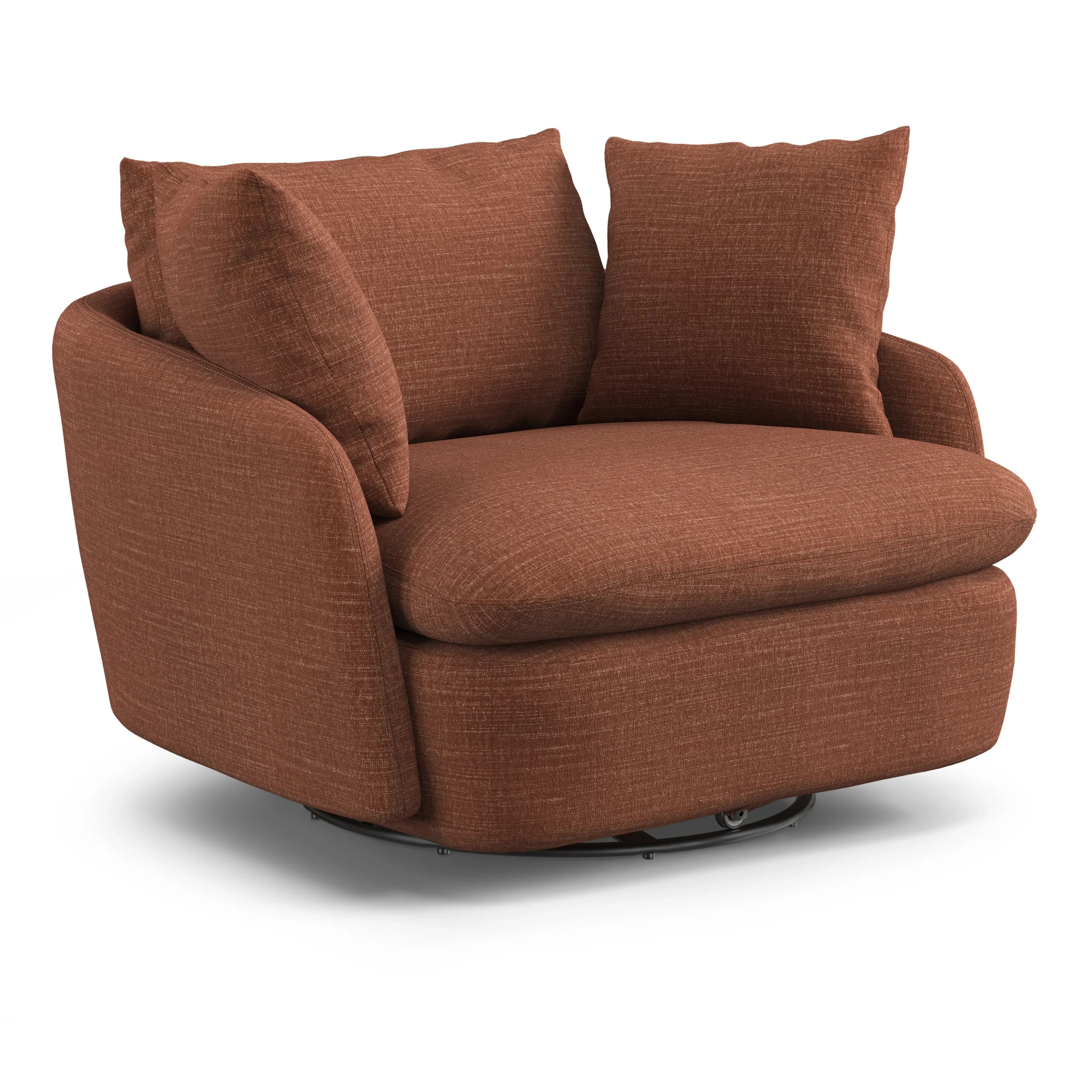 Leigh 47_ Grand Swivel Lounge Chair - Napa Rust - Image 4