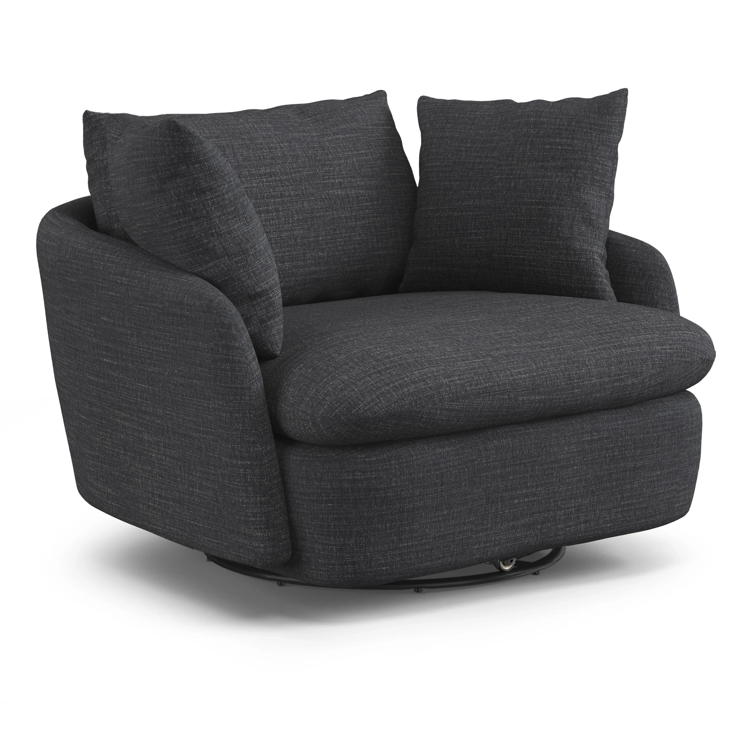Leigh 47_ Grand Swivel Lounge Chair - Napa Charcoal - Image 10