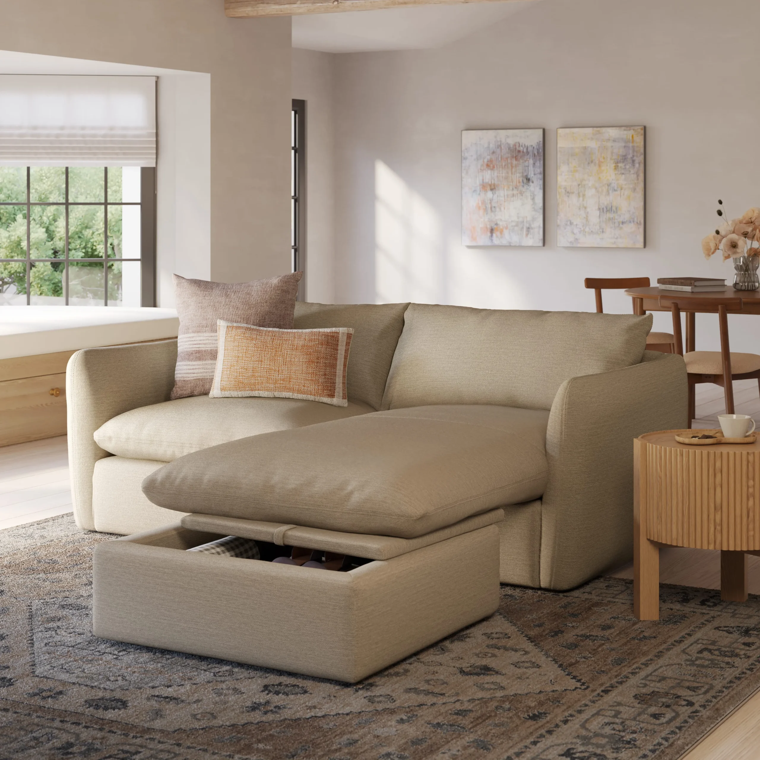 Leigh 86_ Reversible Storage Sectional - Silver Taupe - Image 2