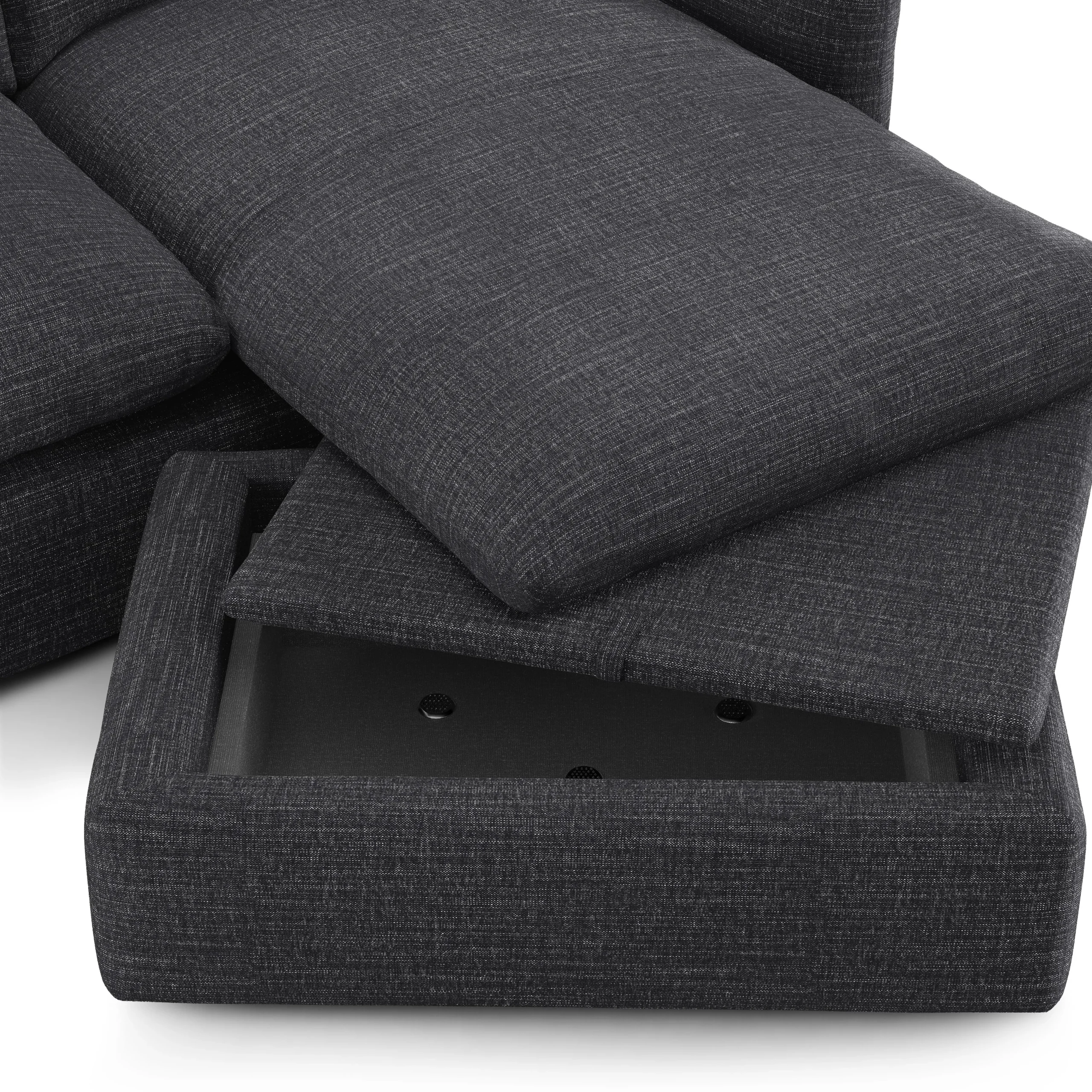 Leigh 86_ Reversible Storage Sleeper Sectional- Napa Charcoal - Image 2