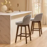 Alta Swivel Counter Stool - Walnut and Camellia Gray