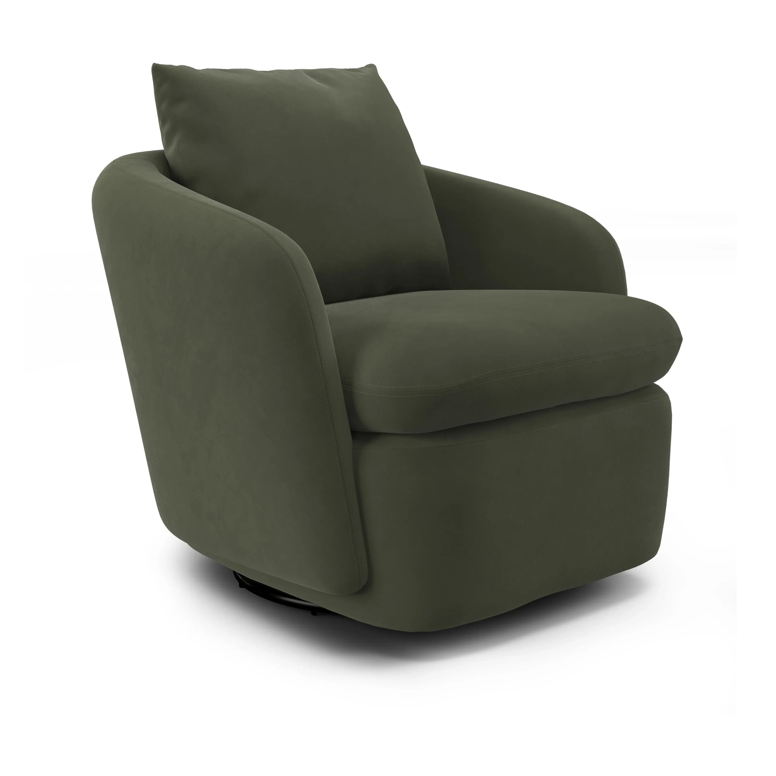 Leigh 33_ Velvet Swivel Lounge Chair - Hale Fir Green - Image 8