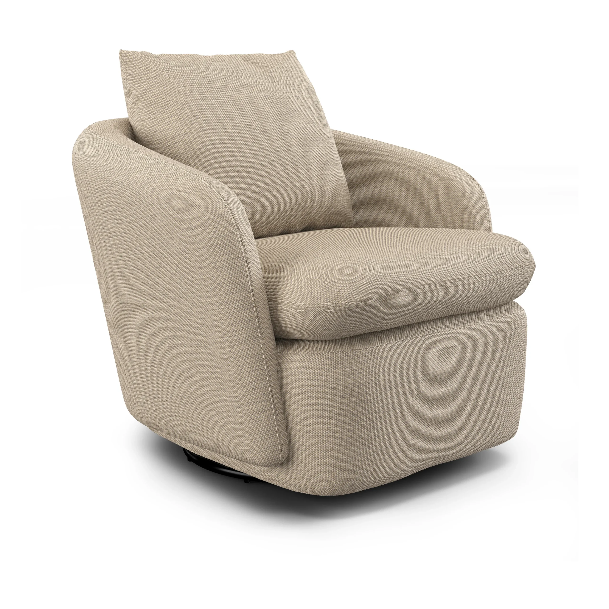 Leigh 33_ Swivel Lounge Chair - Silver Taupe - Image 3