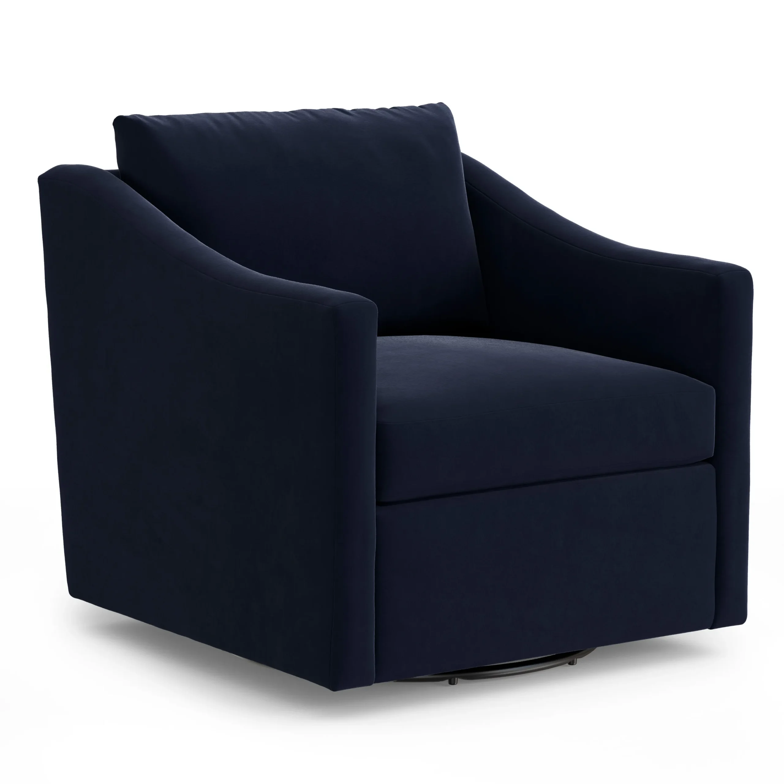 Landry 32.25_ Velvet Swivel Lounge Chair - Hale Ink - Image 3