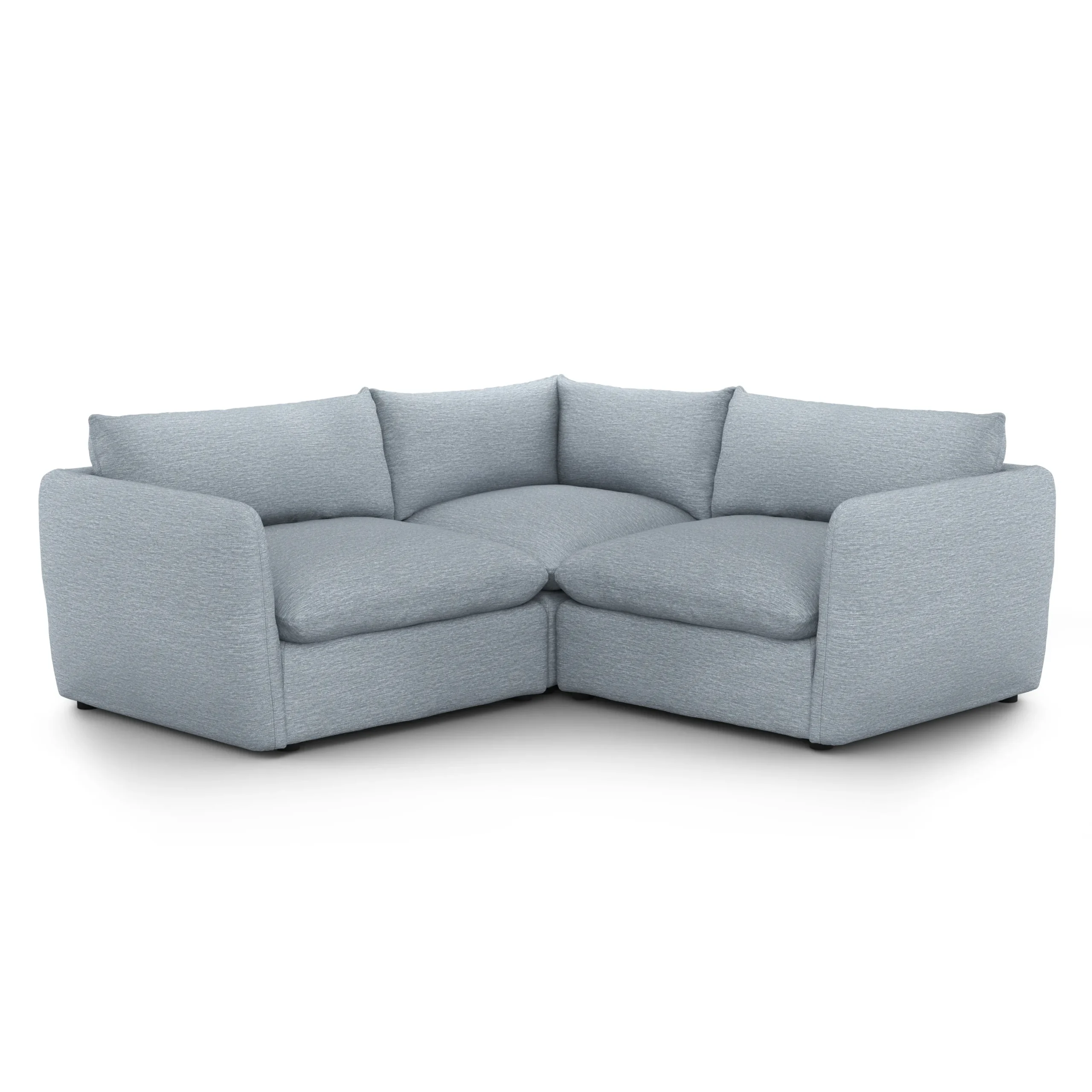 Leigh 87_ Modular Corner Sectional - Silver Light Blue - Image 2