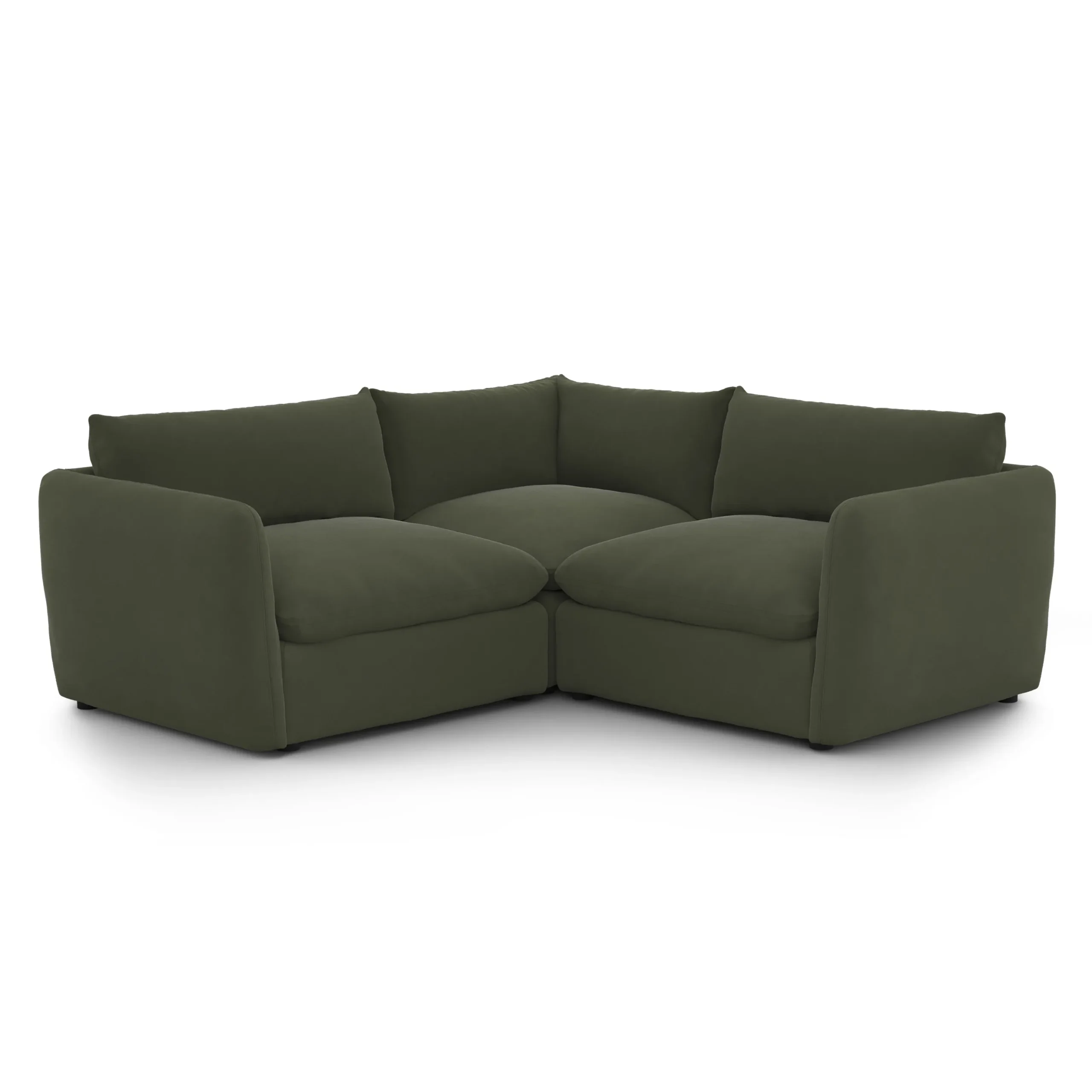 Leigh 87_ Velvet Modular Corner Sectional - Hale Fir Green - Image 2