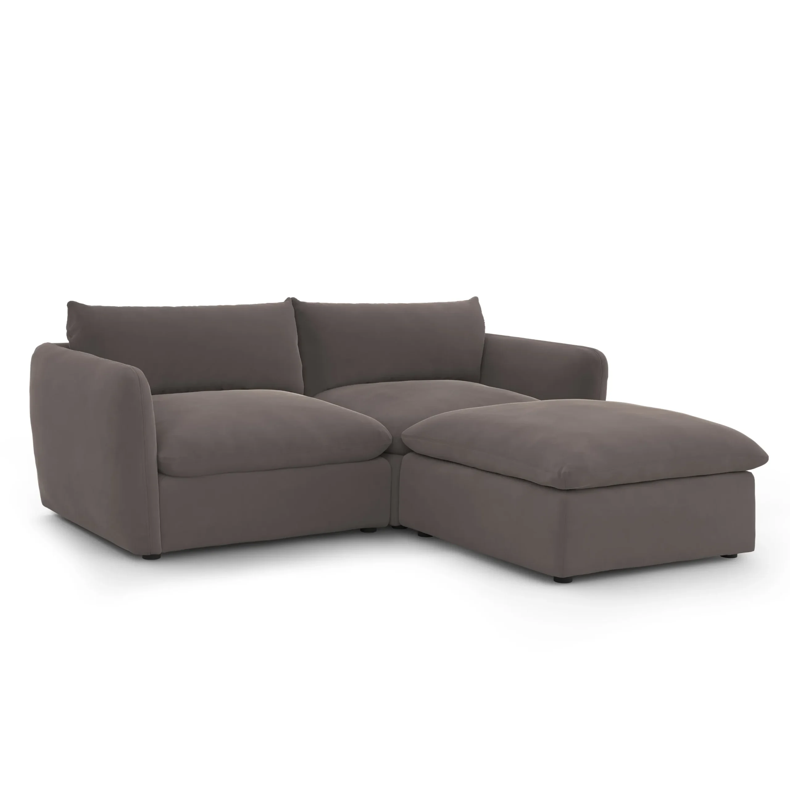 Leigh 92_ Velvet Modular Sectional - Hale Warm Gray - Image 2