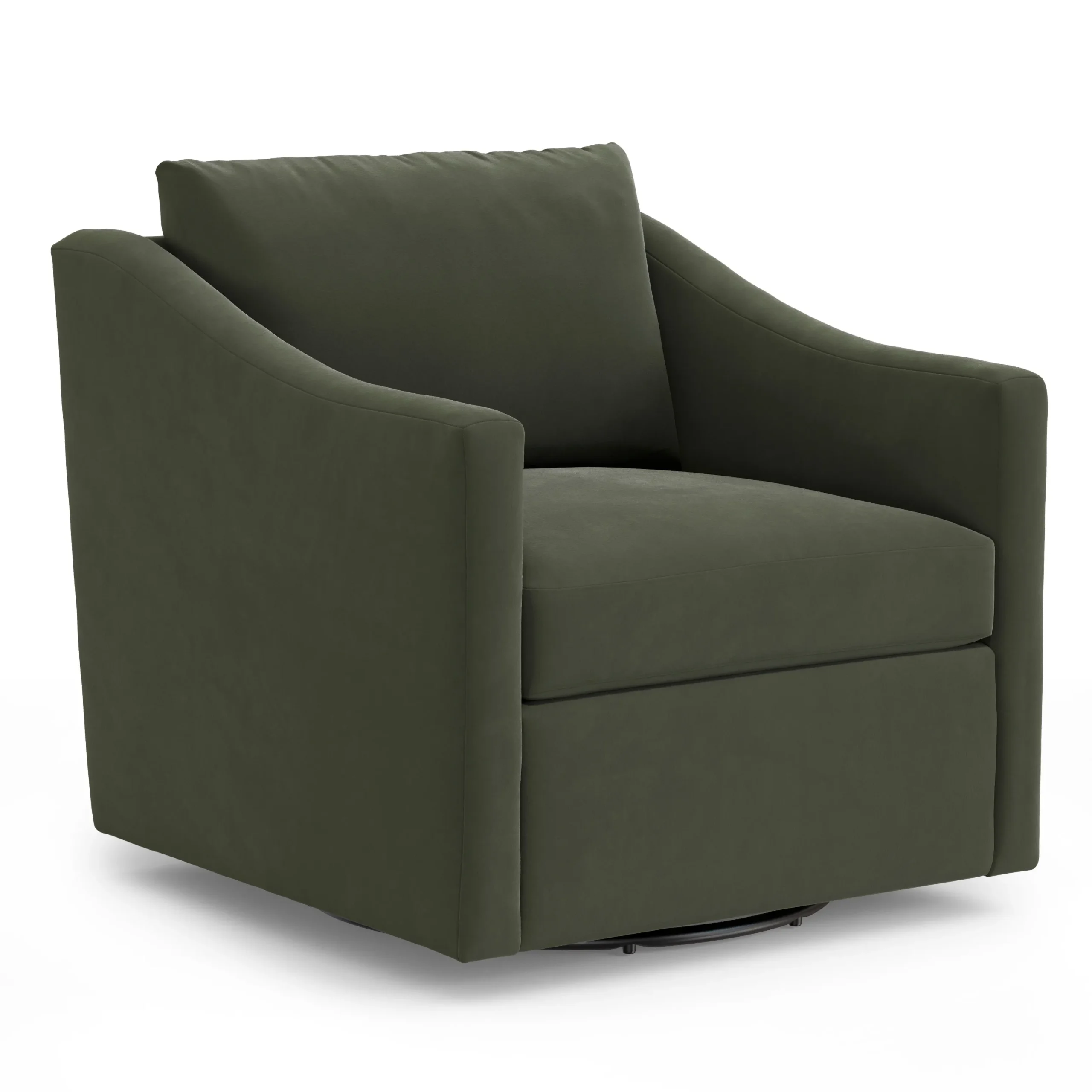 Landry 32.25_ Velvet Swivel Lounge Chair - Hale Fir Green - Image 3