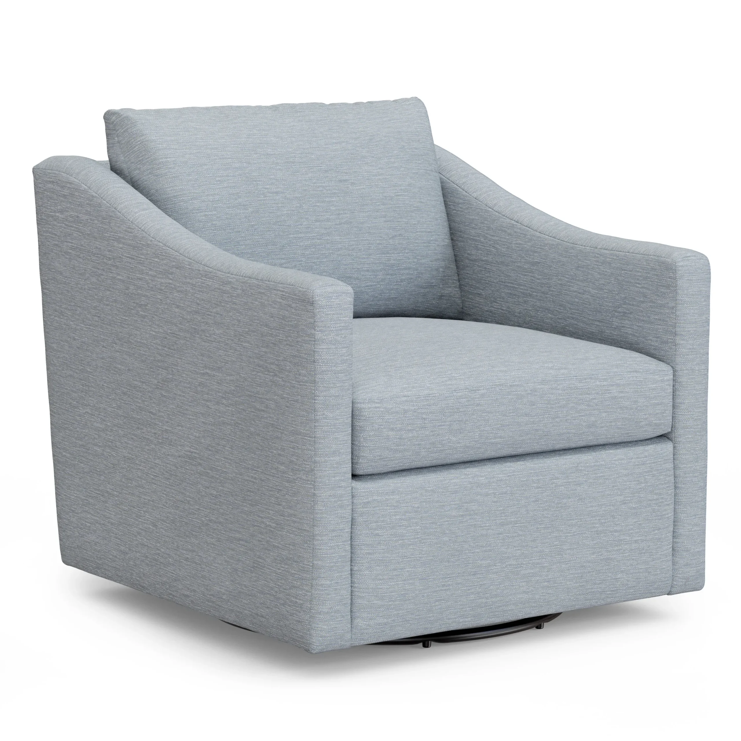 Landry 32.25_ Swivel Lounge Chair - Silver Light Blue - Image 3