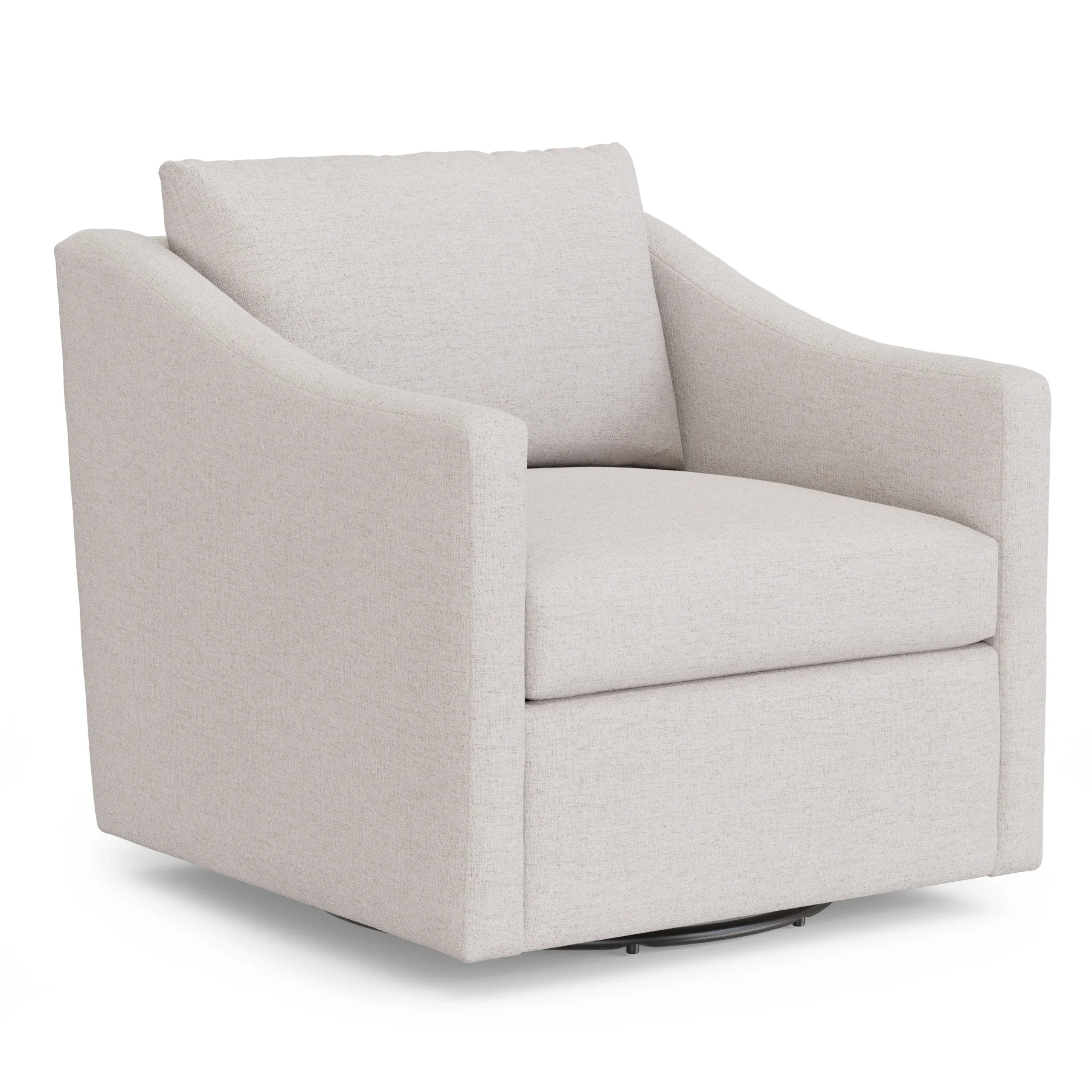 Landry 32.25_ Swivel Lounge Chair - Napa White - Image 3