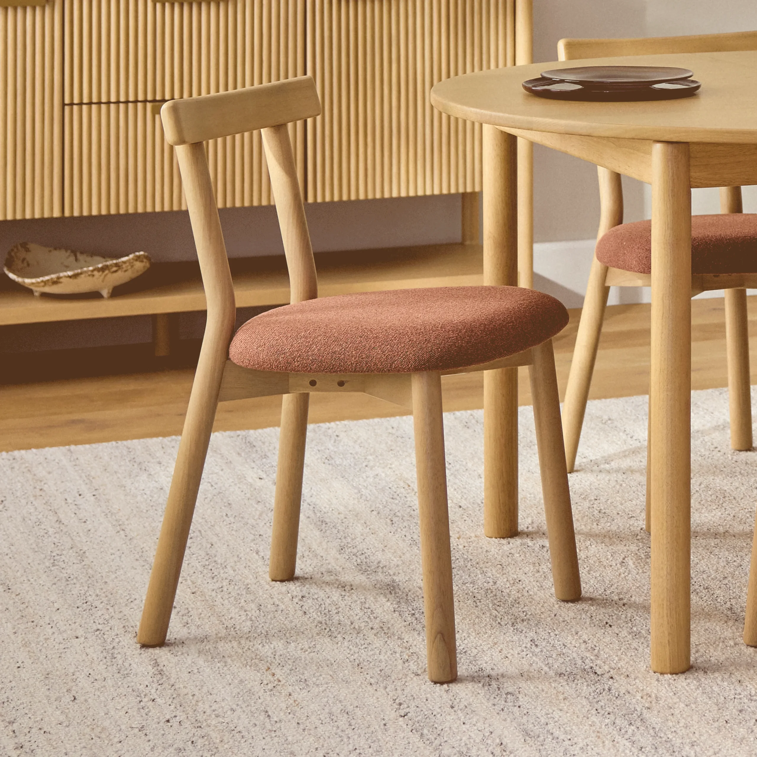 Ulka Dining Chair - White Oak and Ratine Oxide - Image 3