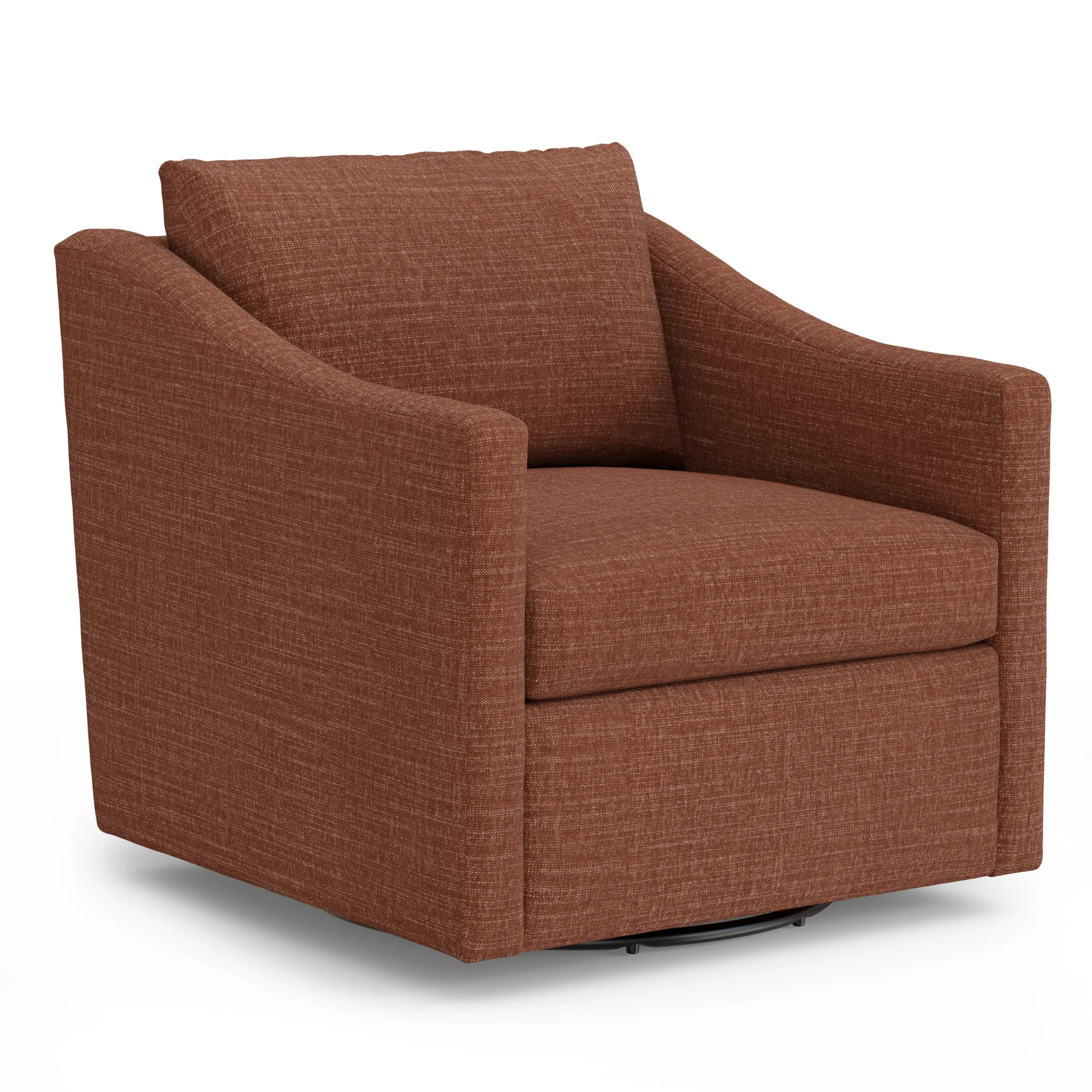 Landry 32.25_ Swivel Lounge Chair - Napa Rust - Image 3