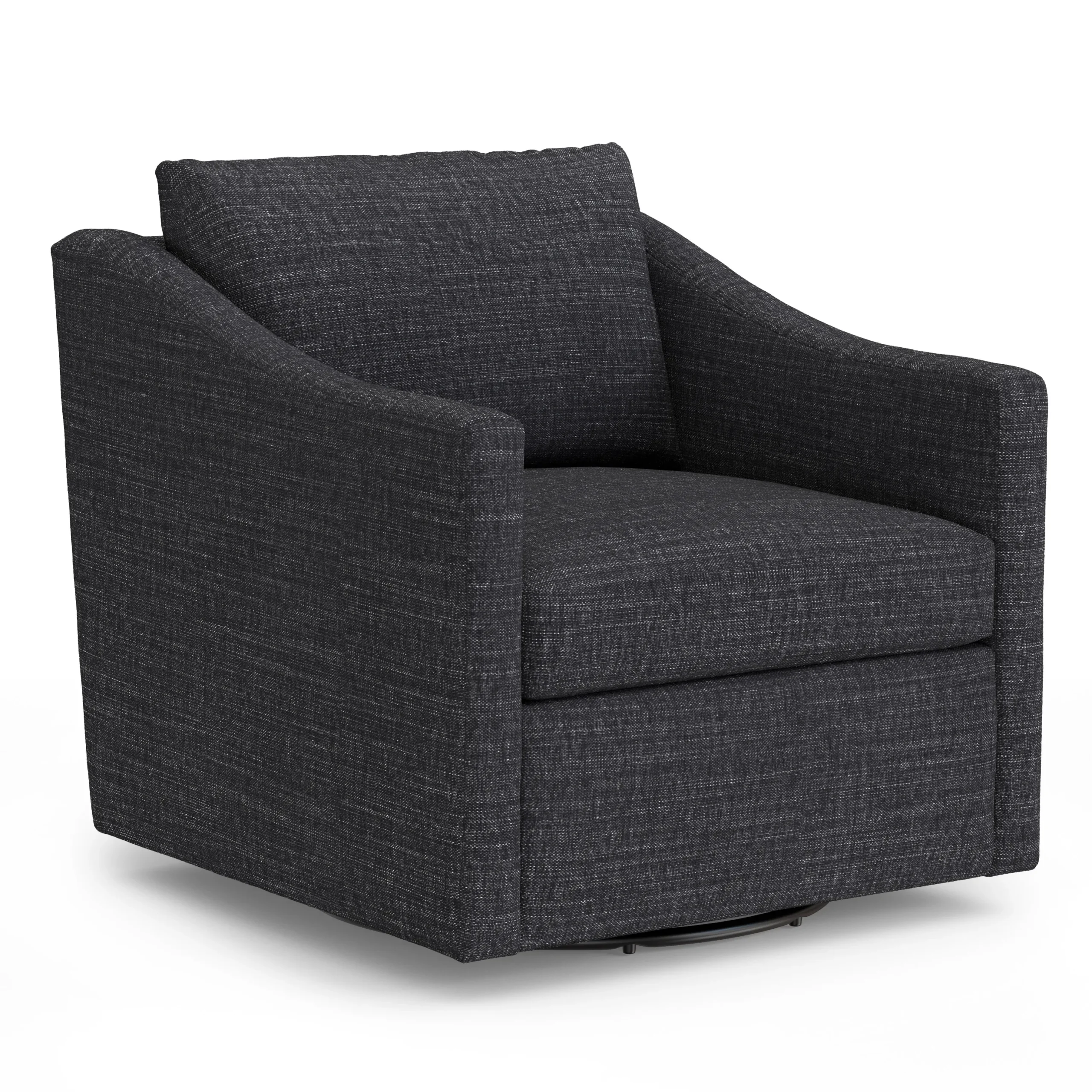 Landry 32.25_ Swivel Lounge Chair - Napa Charcoal - Image 3