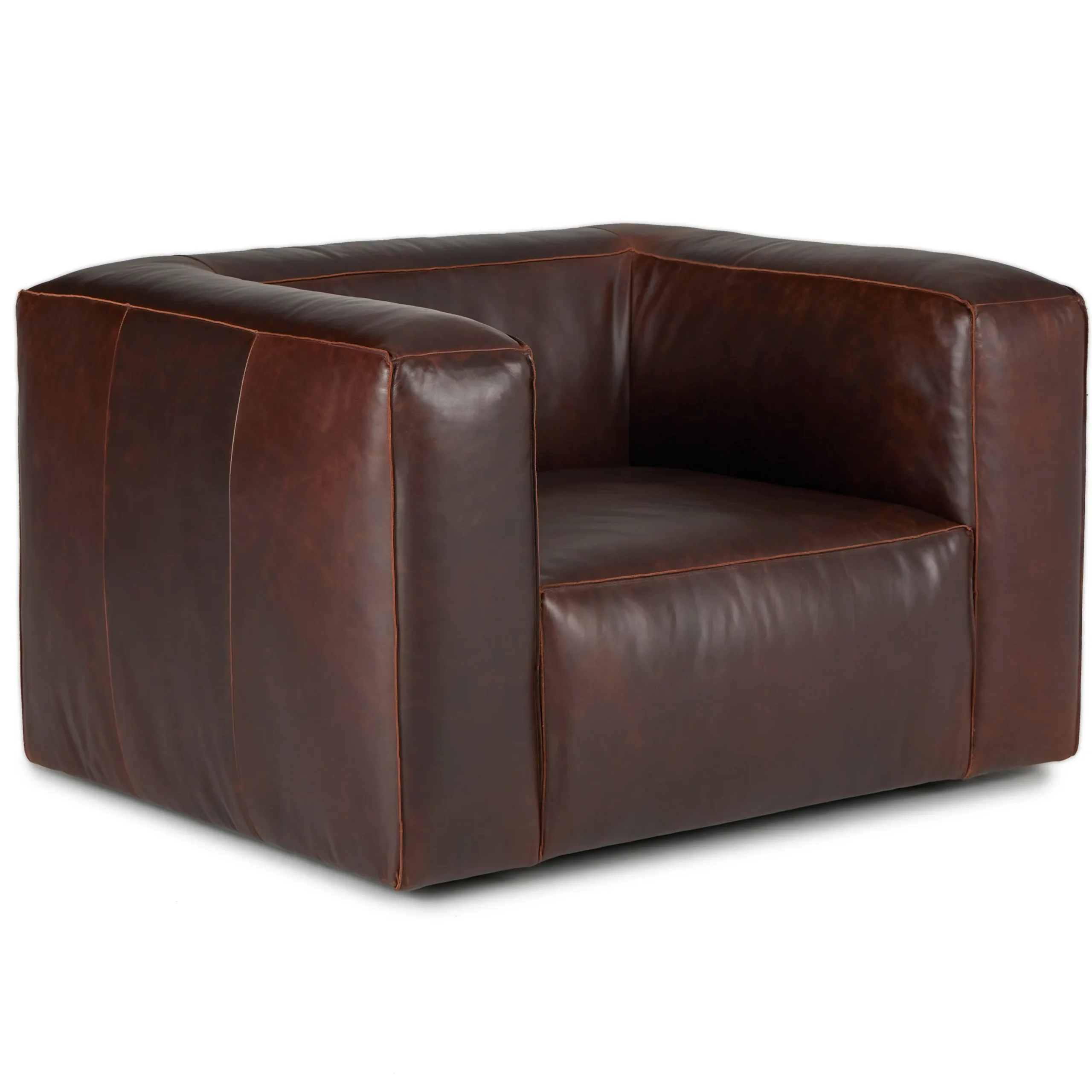 Cigar 44_ Leather Swivel Lounge Chair - Indiana Brown - Image 9