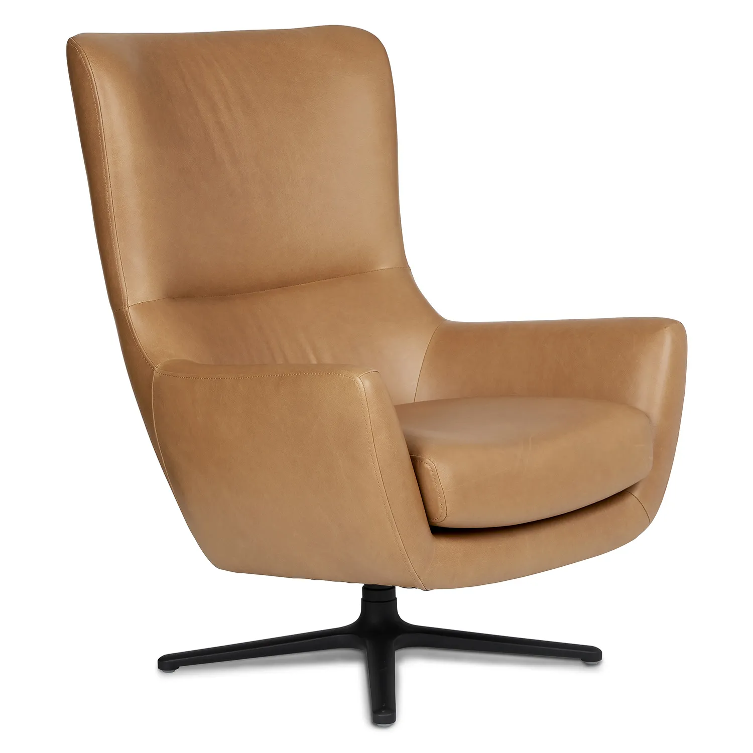 Agga 31_ Leather Swivel Lounge Chair - Charme Tan - Image 6