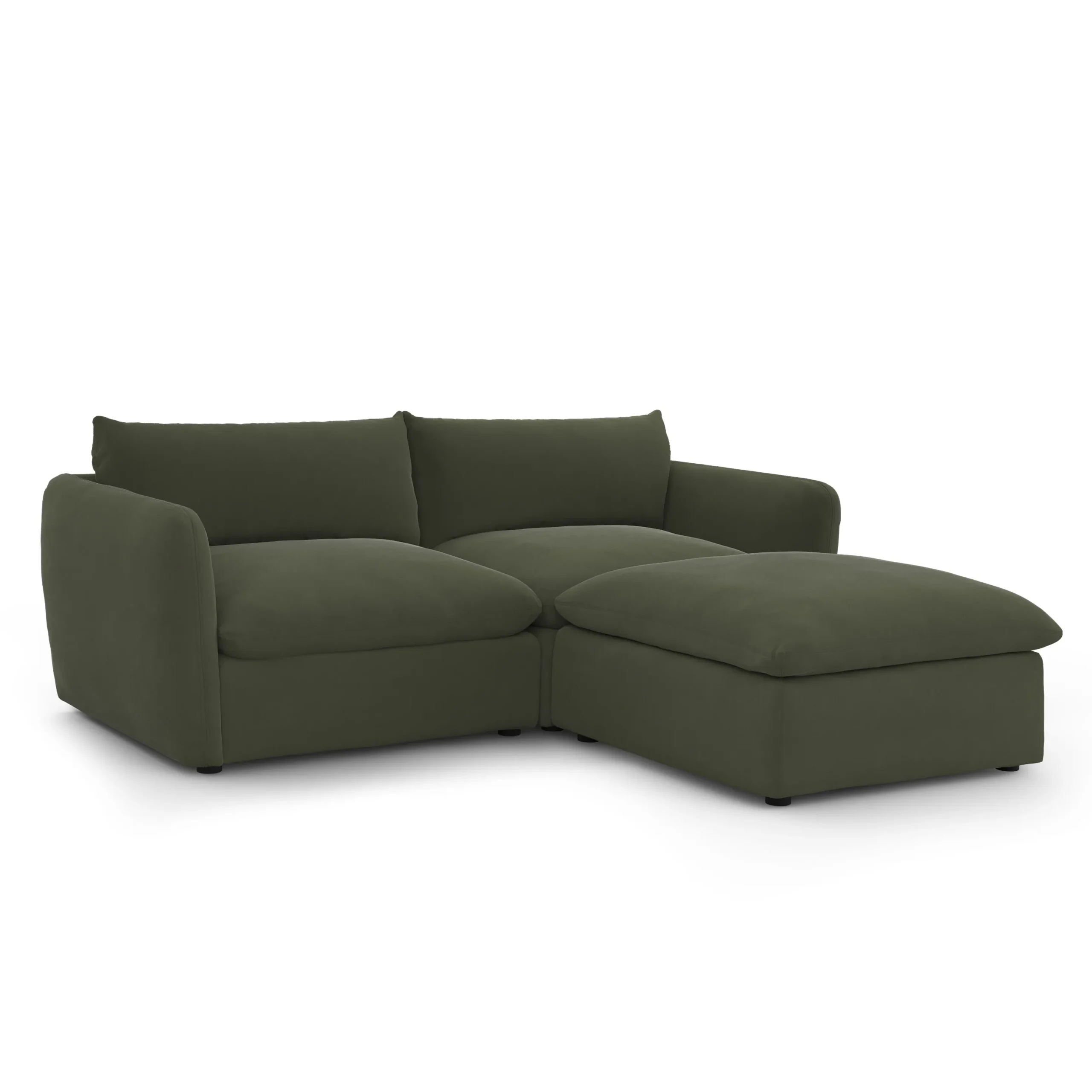 Leigh 92_ Velvet Modular Sectional - Hale Fir Green - Image 2