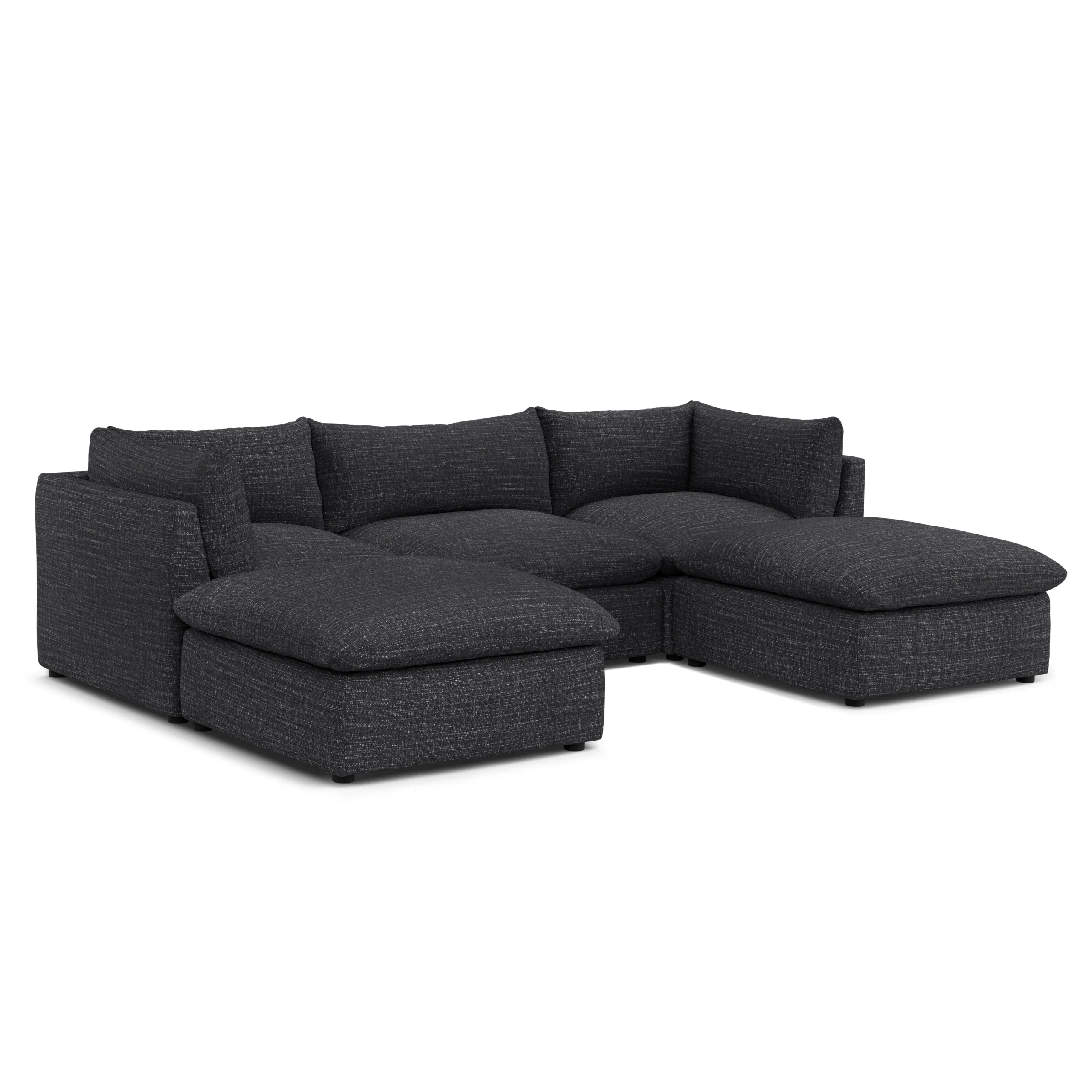 Leigh 121.5_ Modular 3-Seater U-Shaped Sectional - Napa Charcoal - Image 2