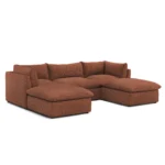 Leigh 121.5_ Modular 3-Seater U-Shaped Sectional - Napa Rust