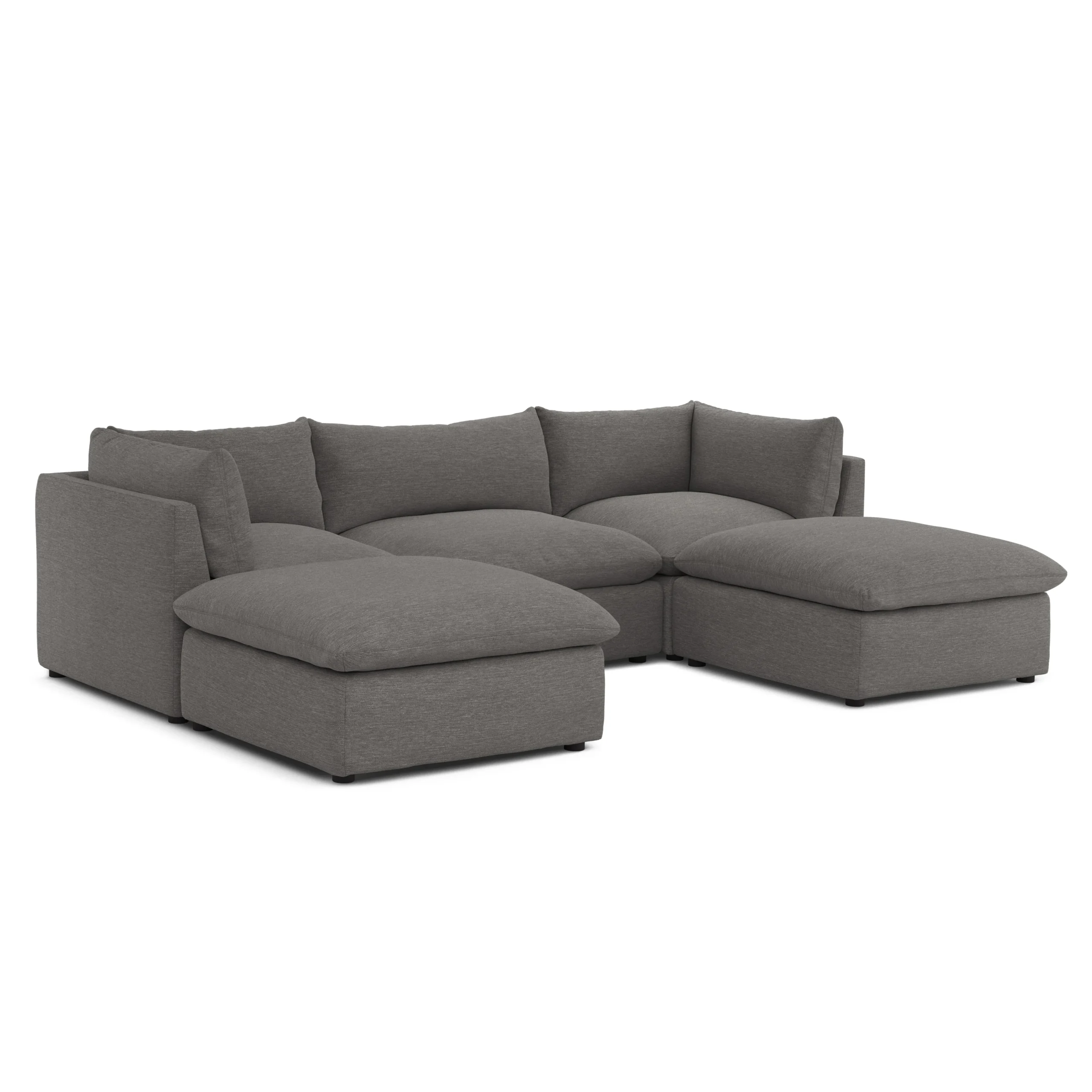 Leigh 121.5_ Modular 3-Seater U-Shaped Sectional - Silver Gray - Image 2
