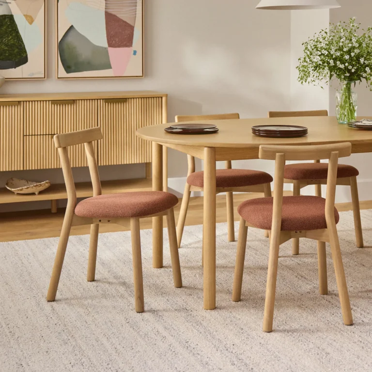 Ulka Dining Chair - Walnut and Ratine Buff
