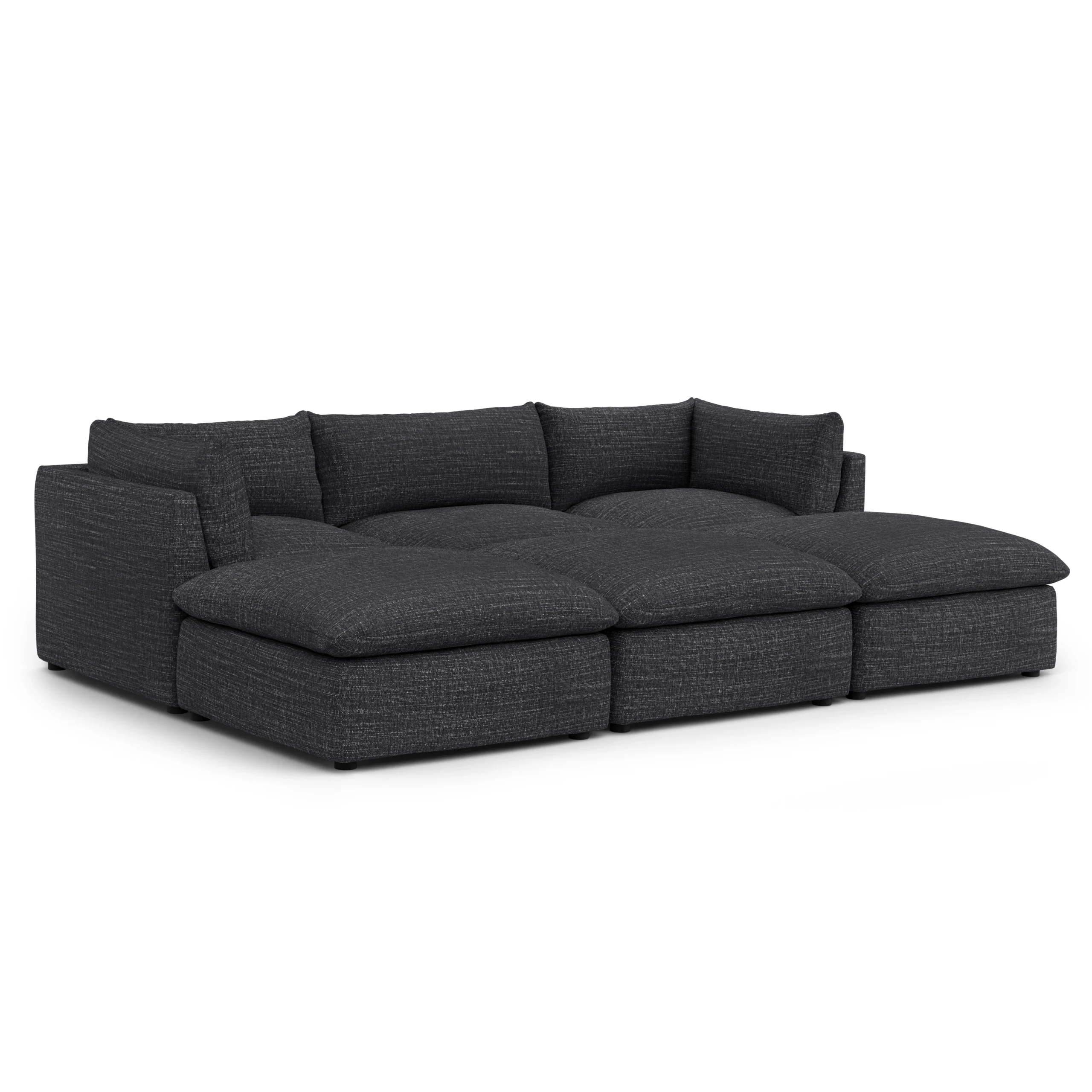 Leigh 121.5_ Modular Open Pit Sectional - Napa Charcoal - Image 2