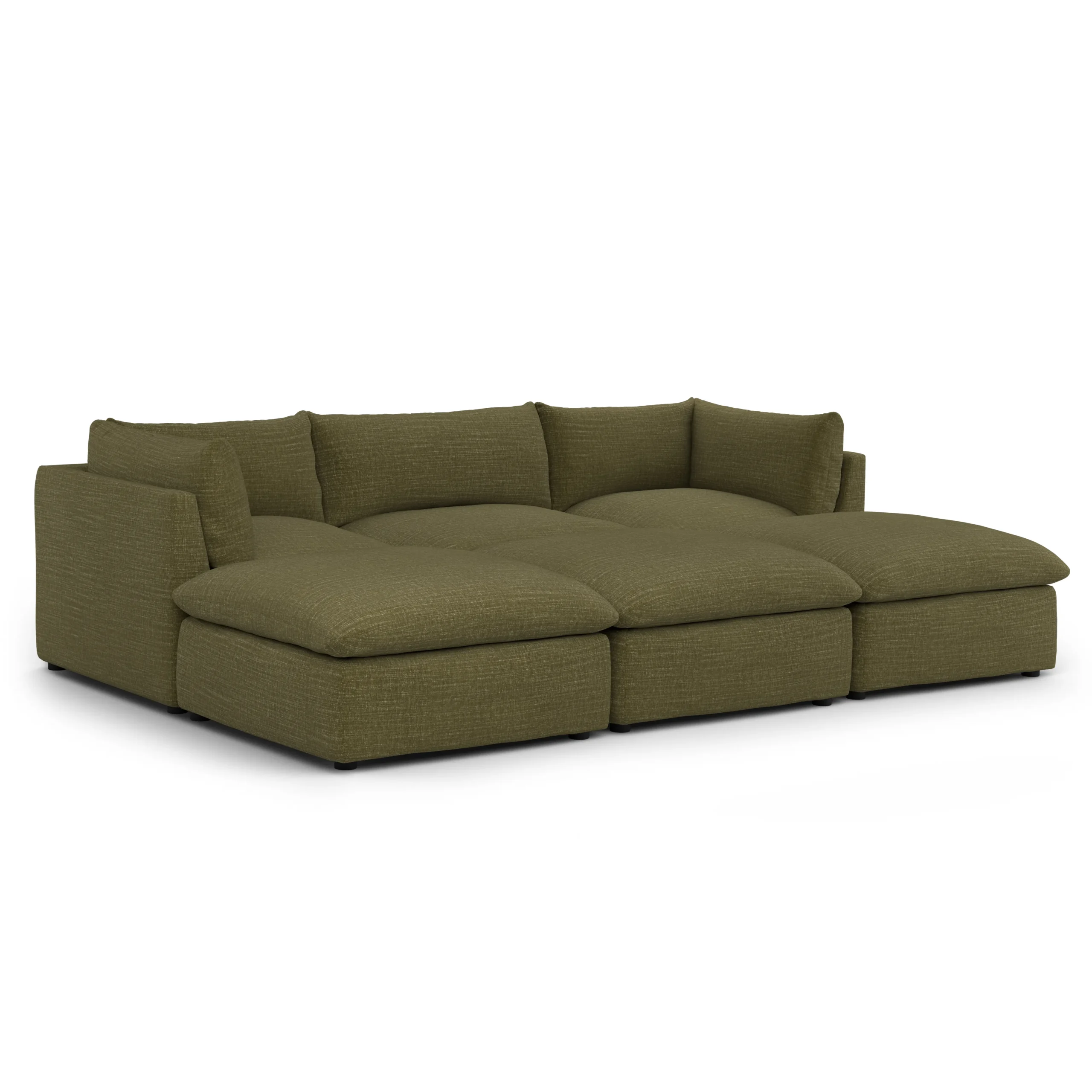 Leigh 121.5_ Modular Open Pit Sectional - Napa Moss - Image 2