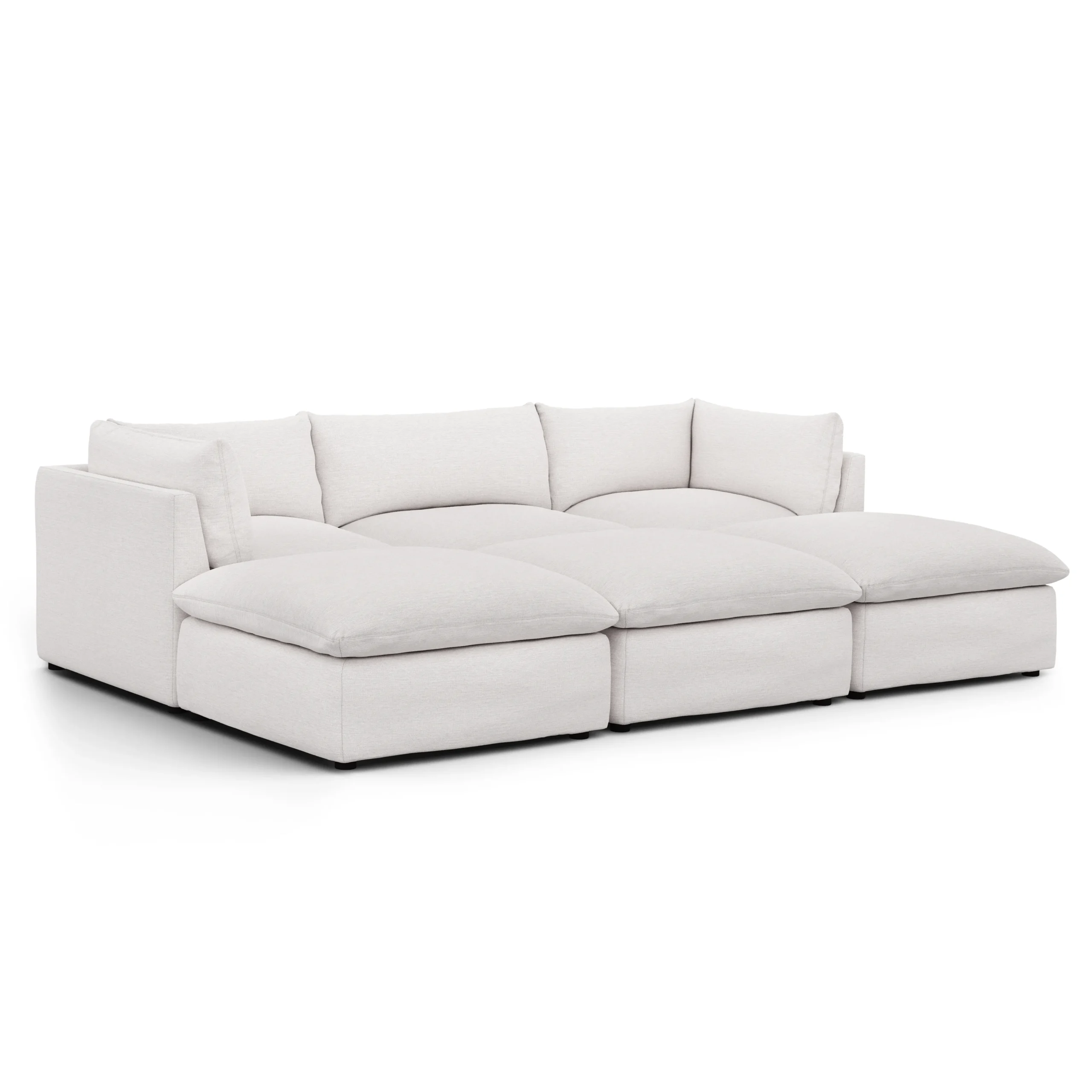 Leigh 121.5_ Modular Open Pit Sectional - Silver Ivory - Image 2