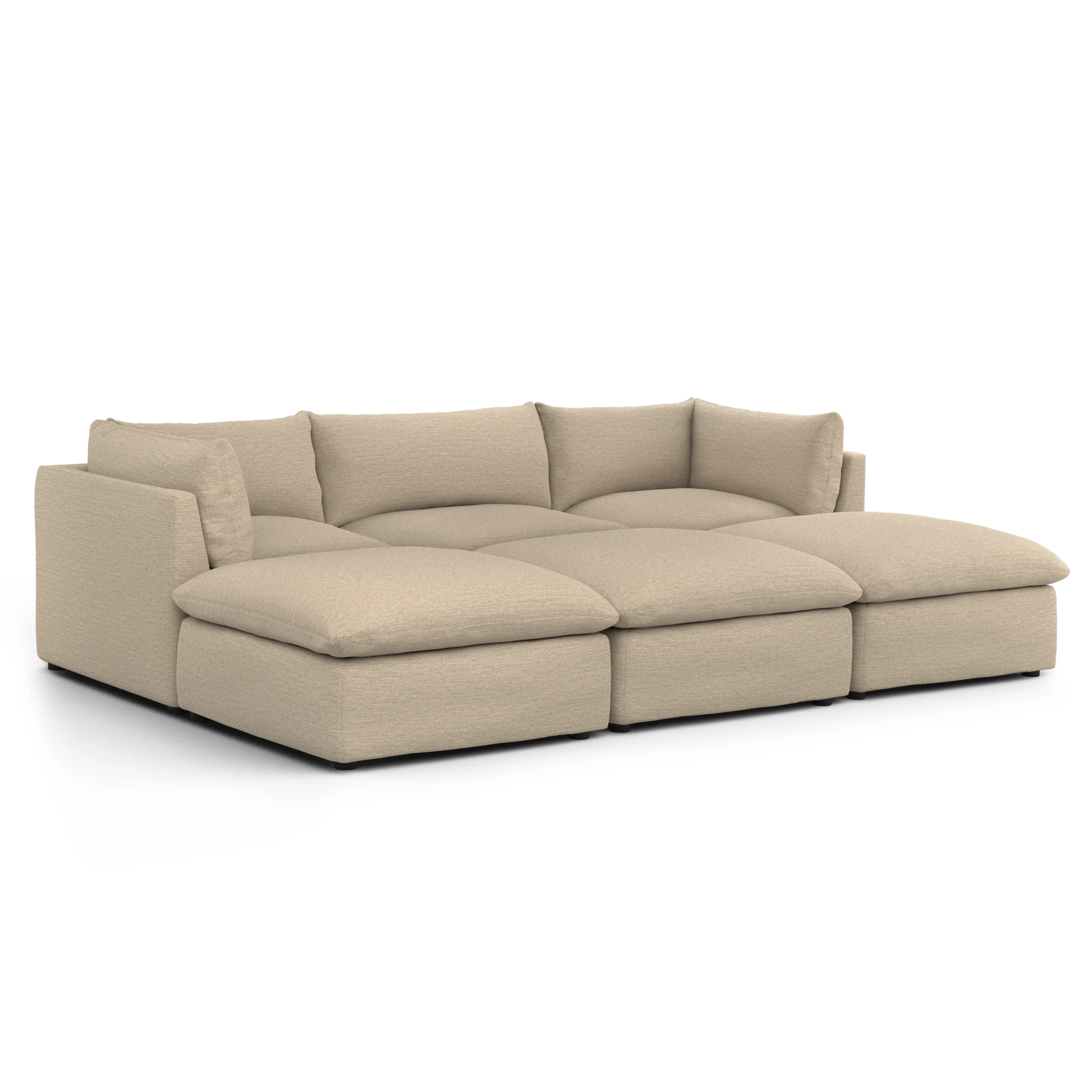 Leigh 121.5_ Modular Open Pit Sectional - Silver Taupe - Image 2