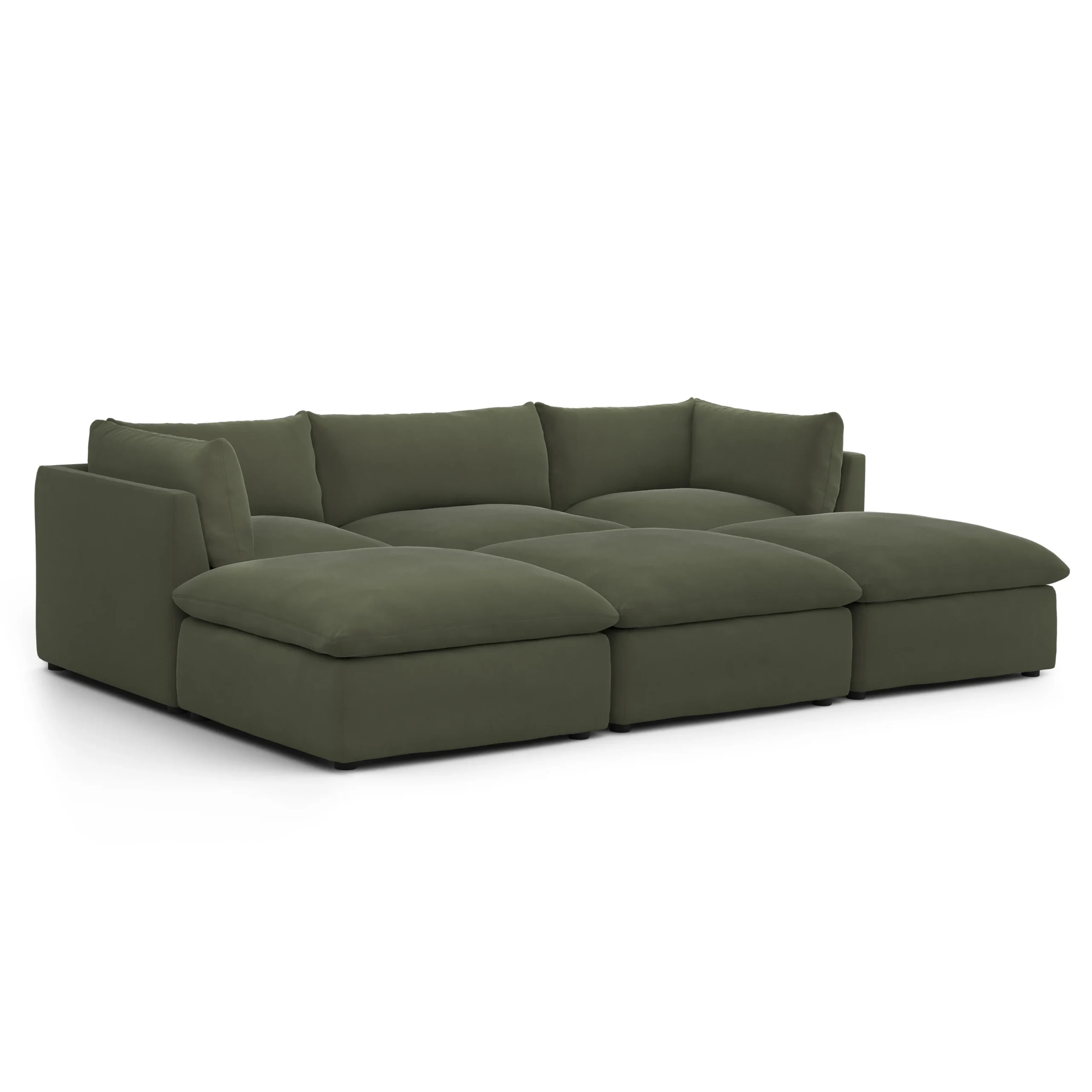Leigh 121.5_ Velvet Modular Open Pit Sectional - Hale Fir Green - Image 2