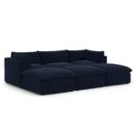 Leigh 121.5_ Velvet Modular Open Pit Sectional - Hale Ink