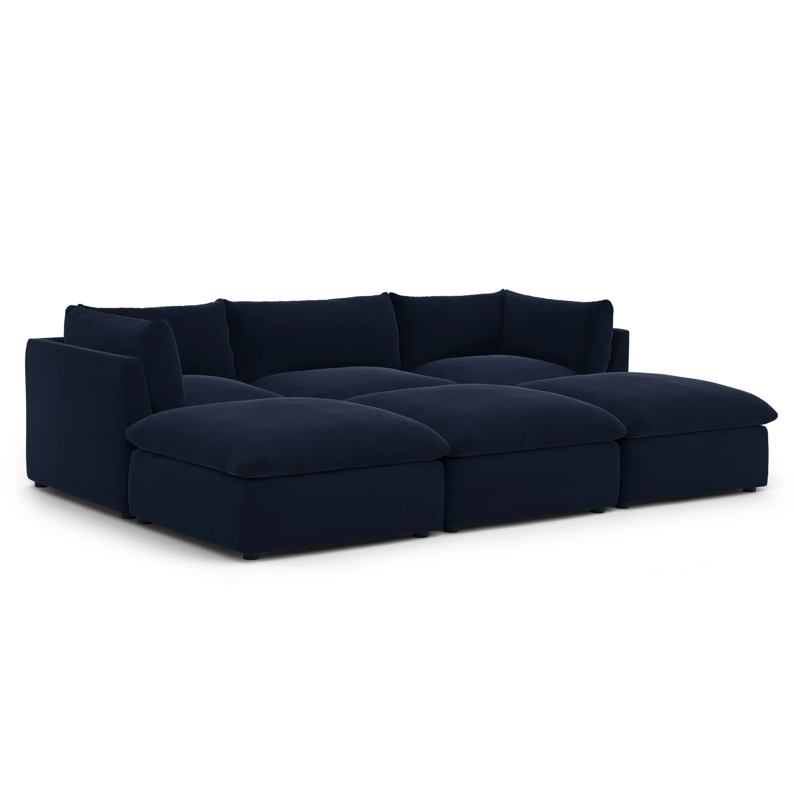Leigh 121.5_ Velvet Modular Open Pit Sectional - Hale Ink - Image 2