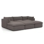 Leigh 121.5_ Velvet Modular Open Pit Sectional - Hale Warm Gray