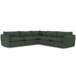 Leigh 126_ Modular Corner Sectional - Green Wool Bouclé