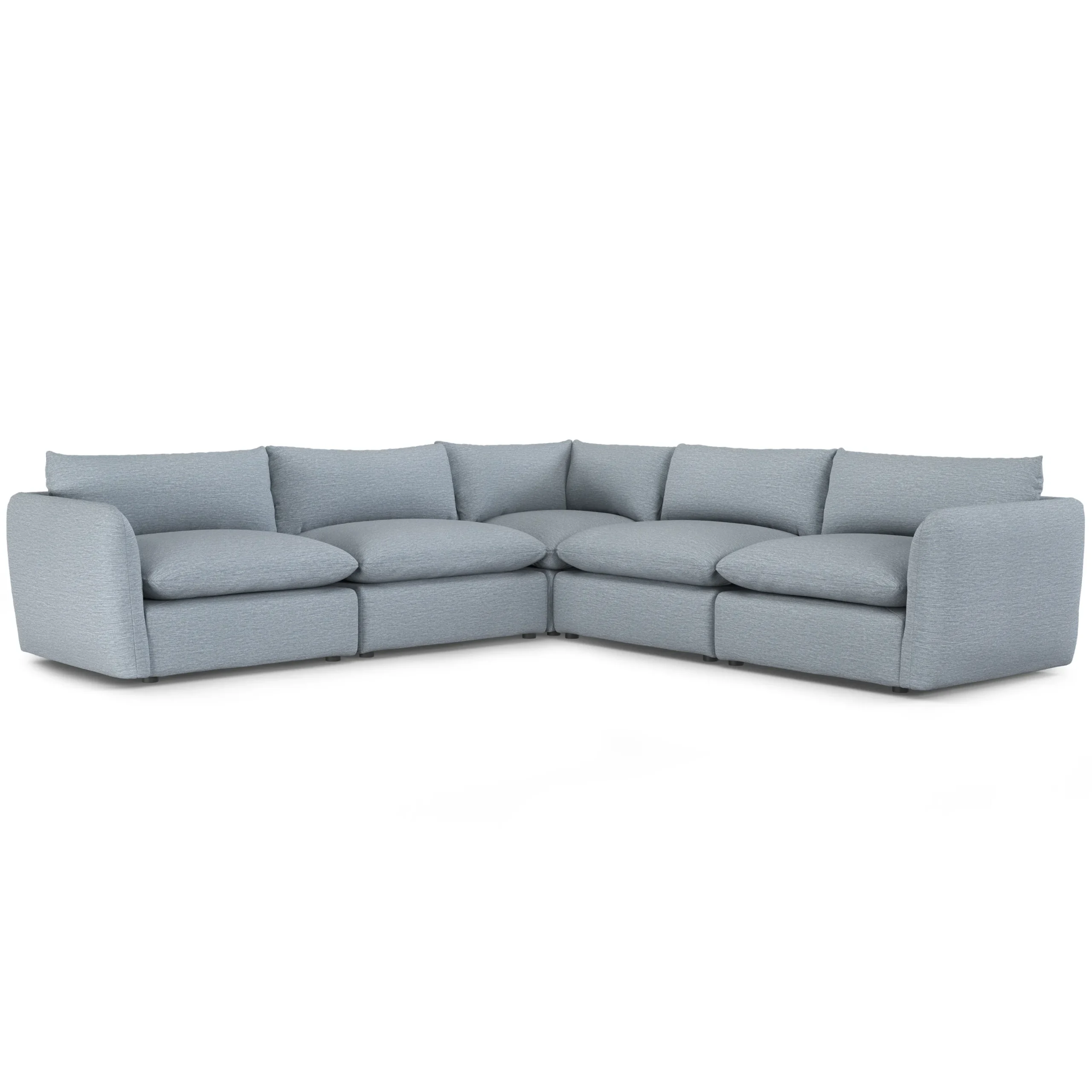 Leigh 126_ Modular Corner Sectional - Silver Light Blue - Image 2