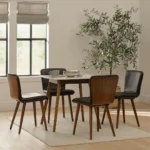 Sede Leather Dining Chair - Walnut and Black
