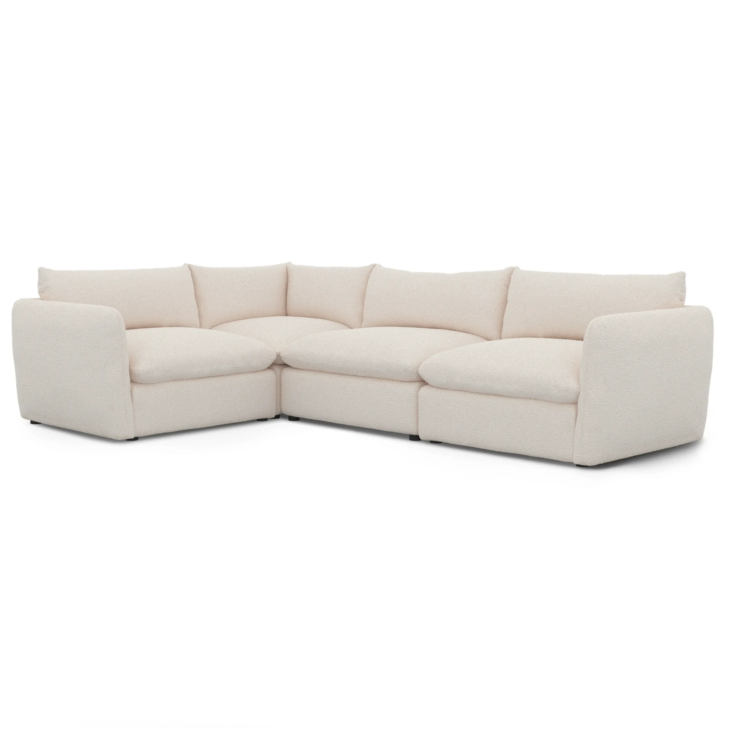 Leigh 126_ Modular L Sectional - Ivory Wool Bouclé - Image 2