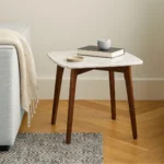 Vena Marble Square Side Table - Walnut