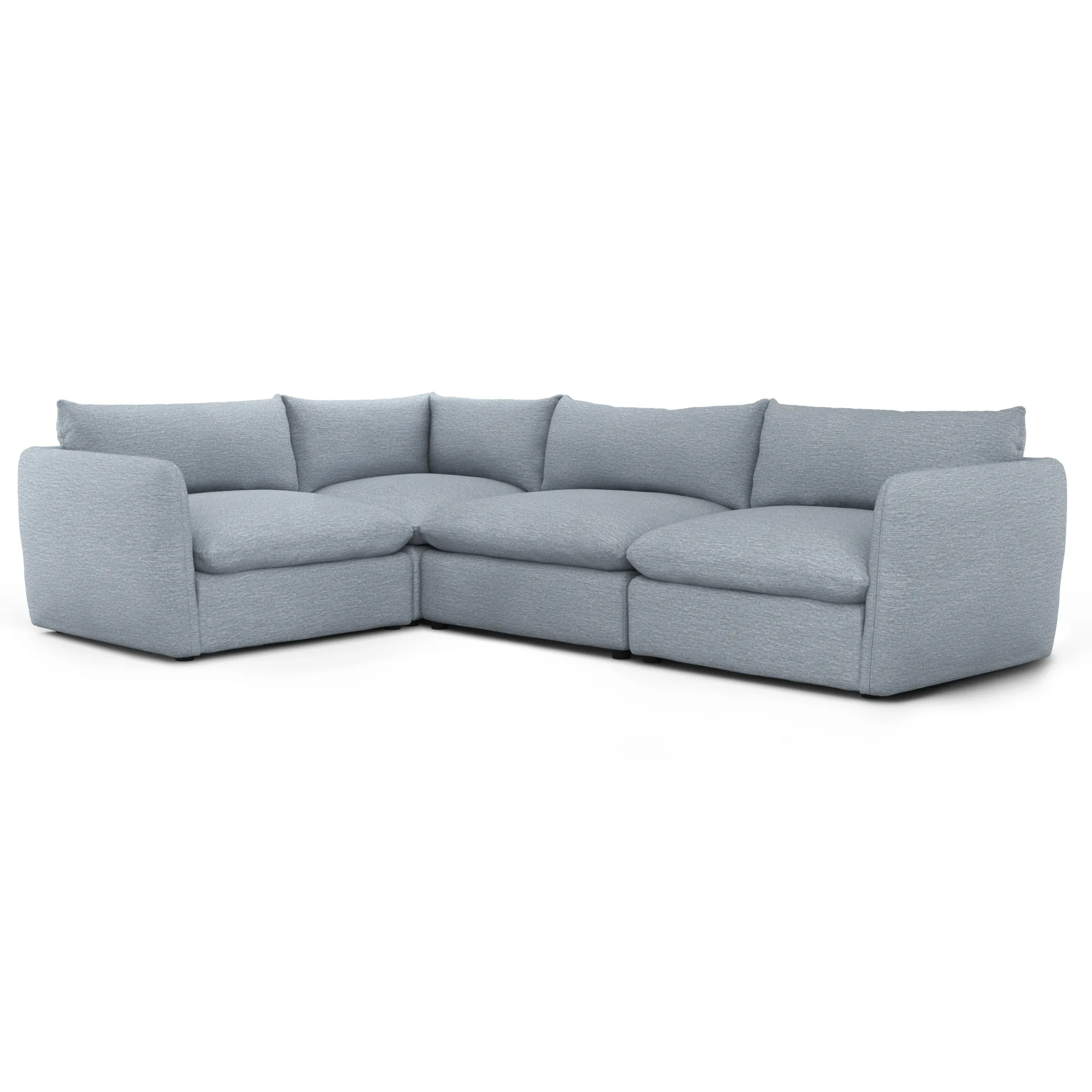 Leigh 126_ Modular L Sectional - Silver Light Blue - Image 2