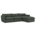 Leigh 131.5_ Modular Sectional - Green Wool Bouclé