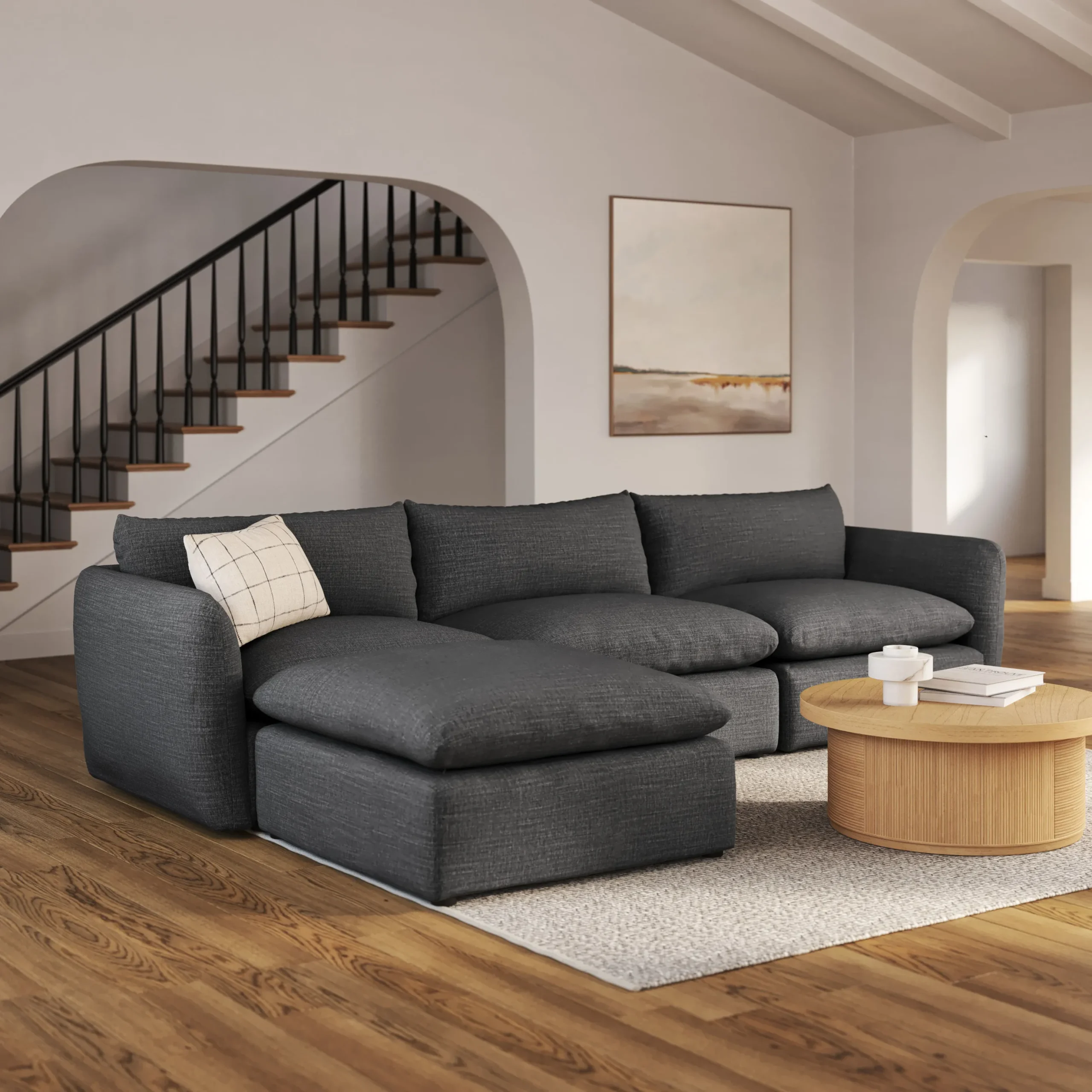 Leigh 131.5_ Modular Sectional - Napa Charcoal - Image 2