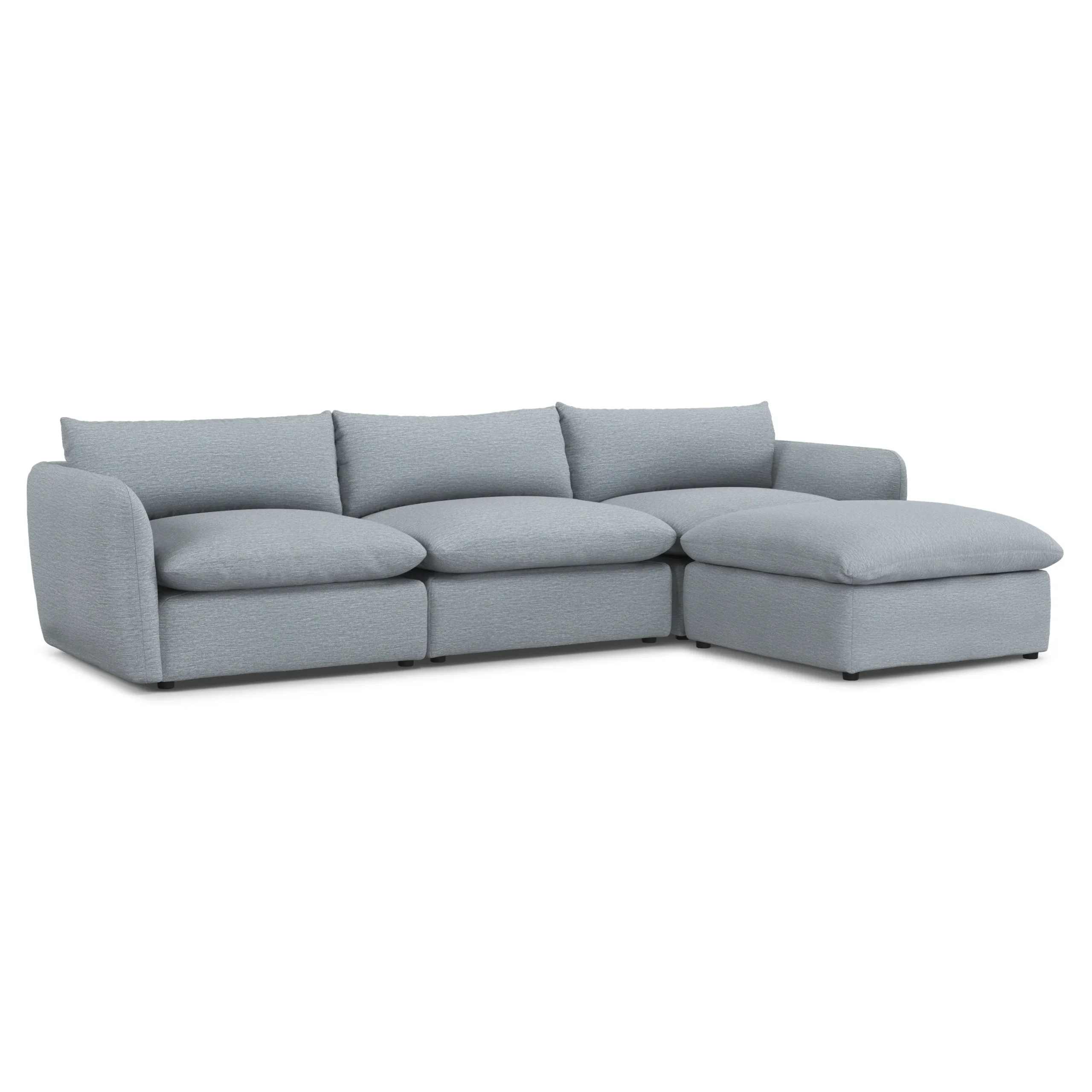 Leigh 131.5_ Modular Sectional - Silver Light Blue - Image 2