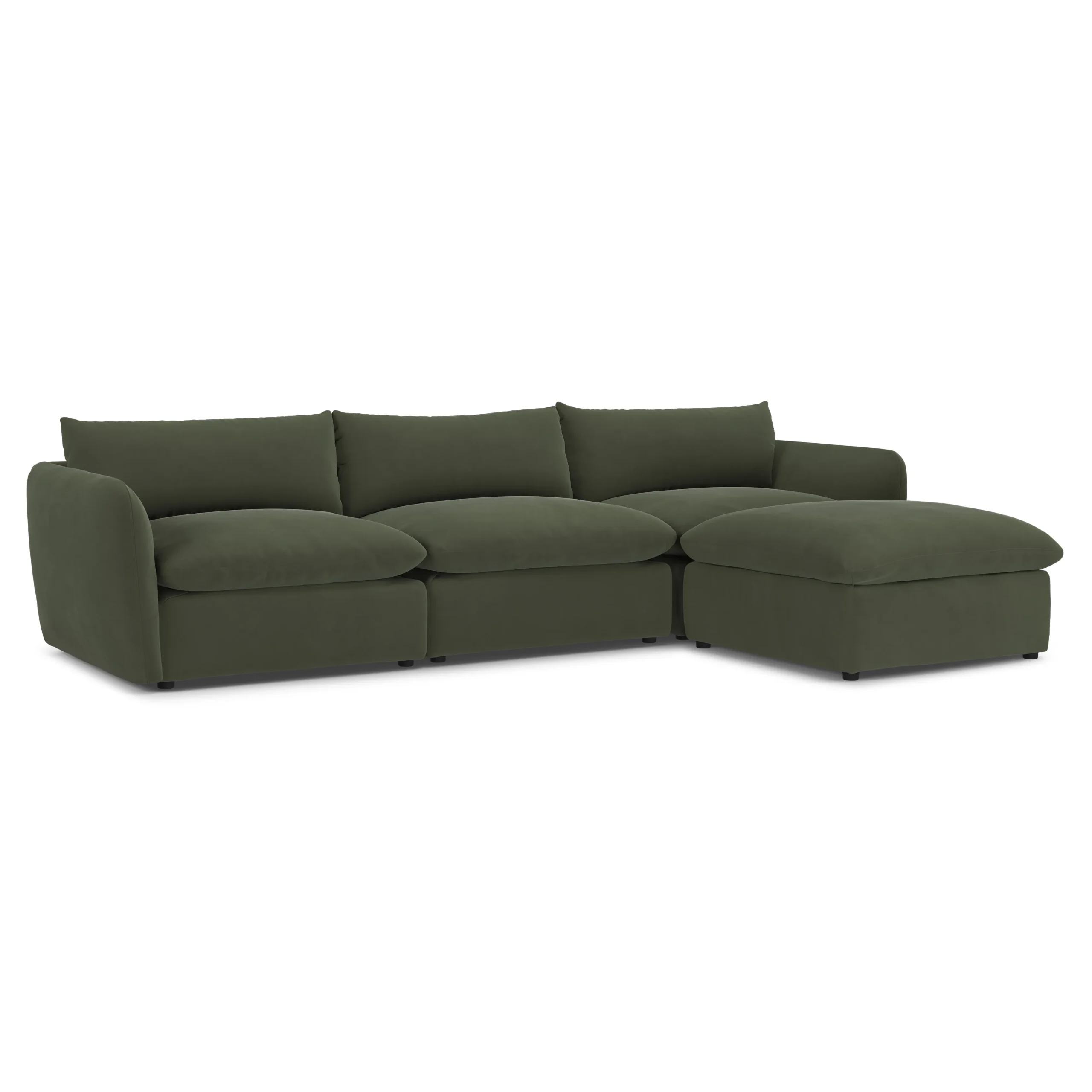 Leigh 131.5_ Velvet Modular Sectional - Hale Fir Green - Image 2