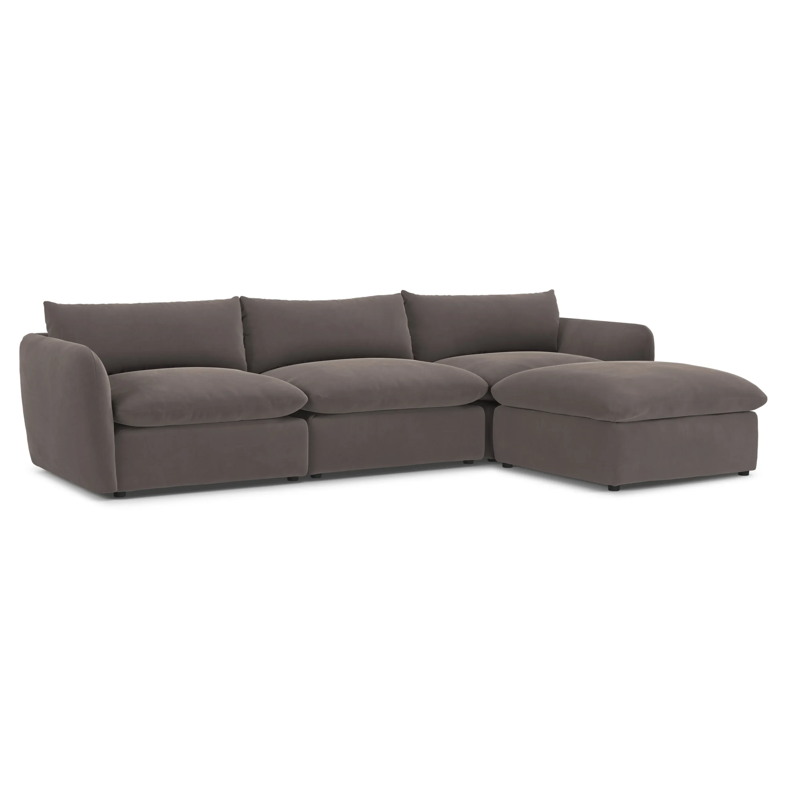 Leigh 131.5_ Velvet Modular Sectional - Hale Warm Gray - Image 2
