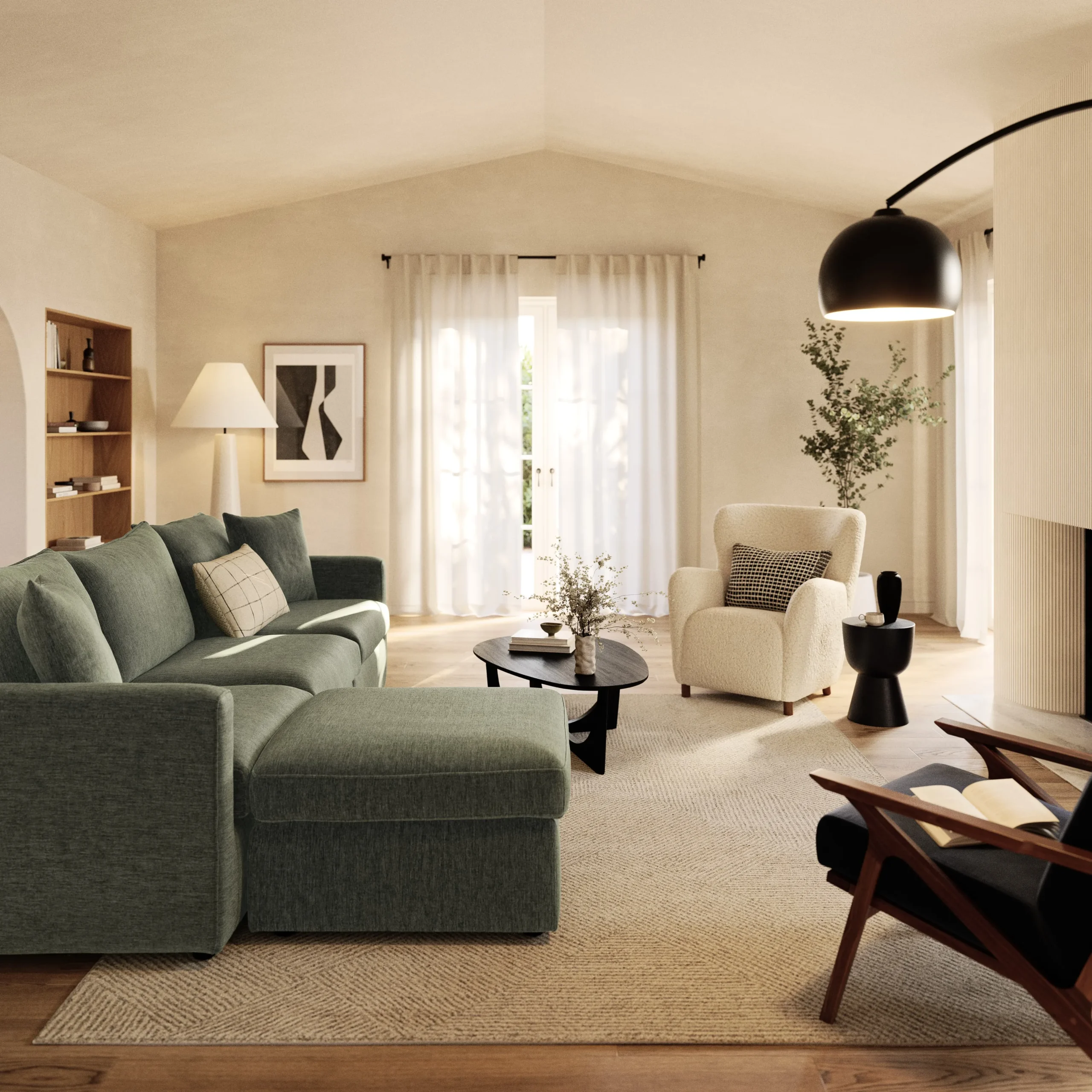 Lenae 104.5_ Reversible Modular Sectional - Eleos Green - Image 2