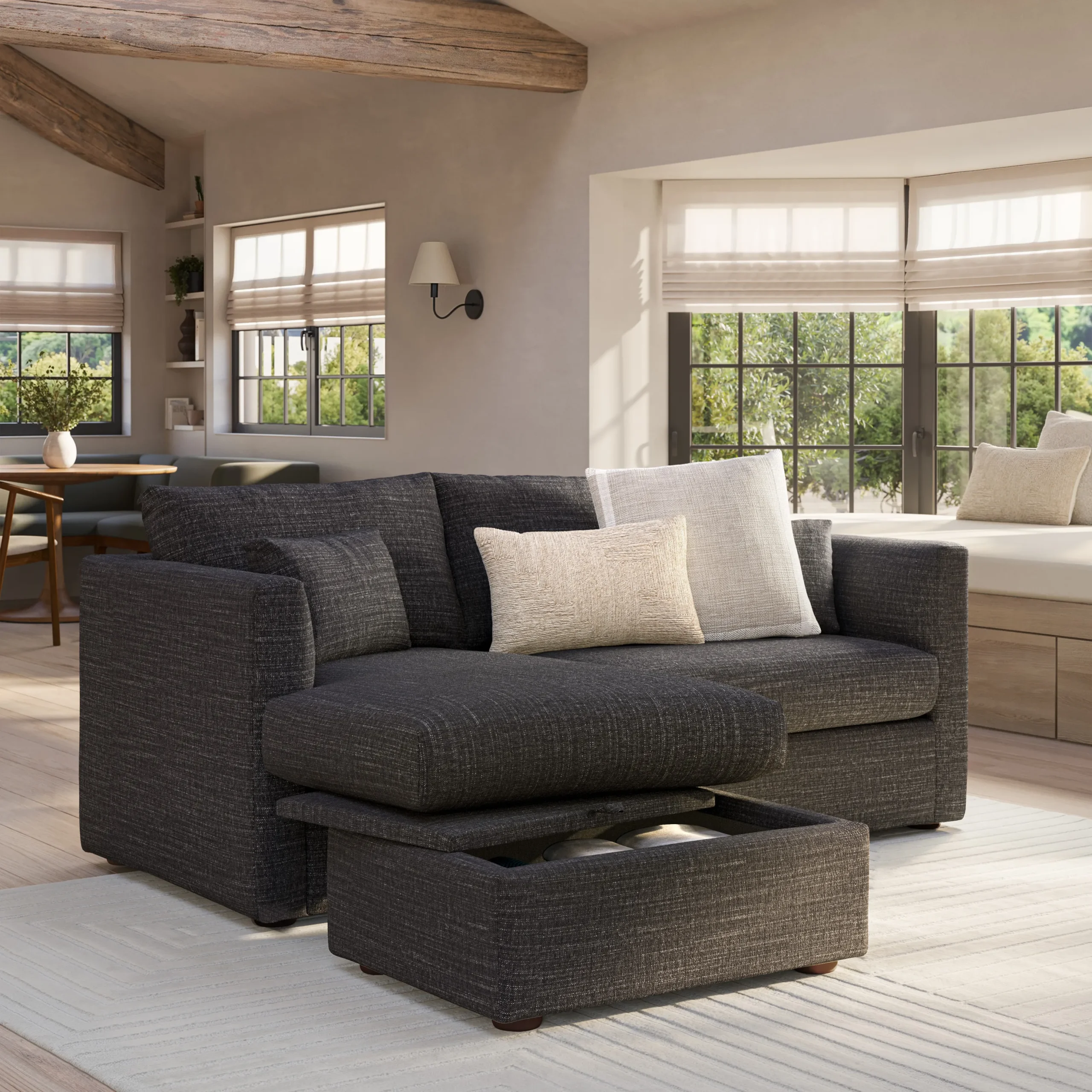 Marina 80_ Reversible Storage Sectional - Napa Charcoal - Image 2