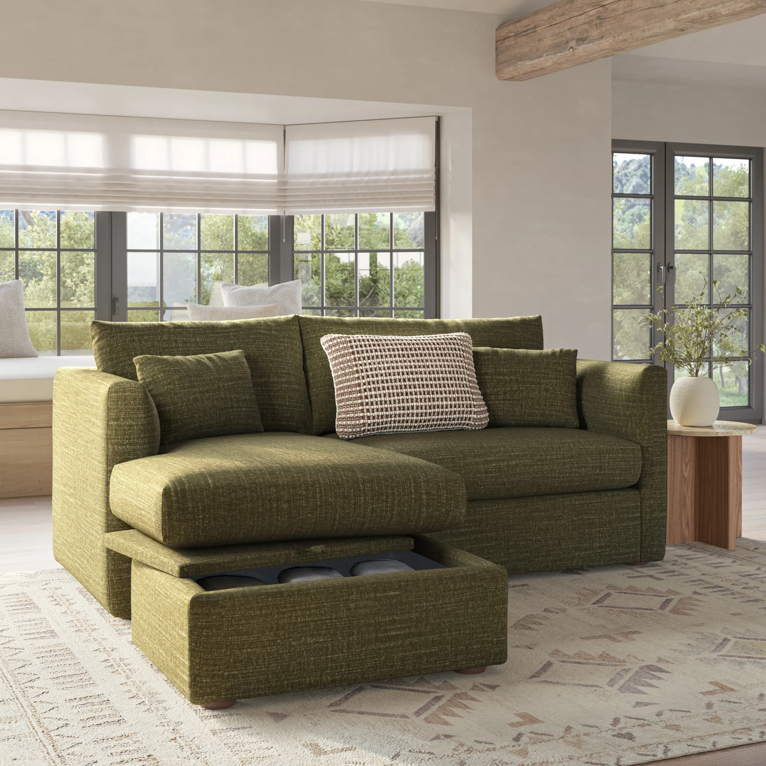 Marina 80_ Reversible Storage Sectional - Napa Moss - Image 2