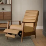 Ellow 28.5_ Leather Reclining Lounge Chair - Charme Tan