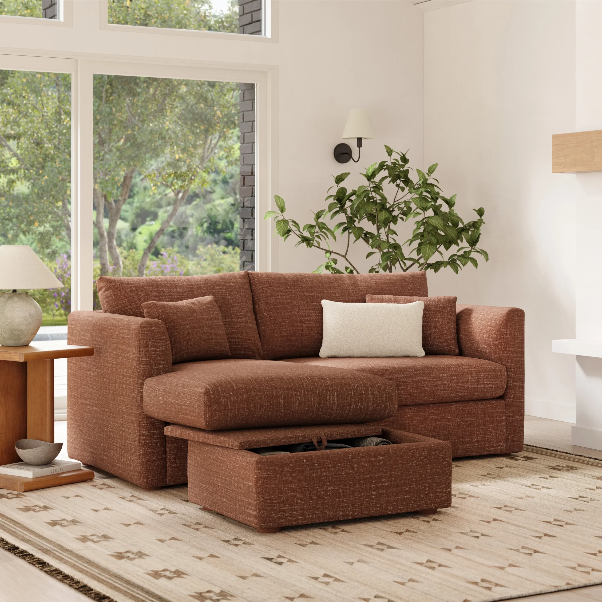 Marina 80_ Reversible Storage Sectional - Napa Rust - Image 2