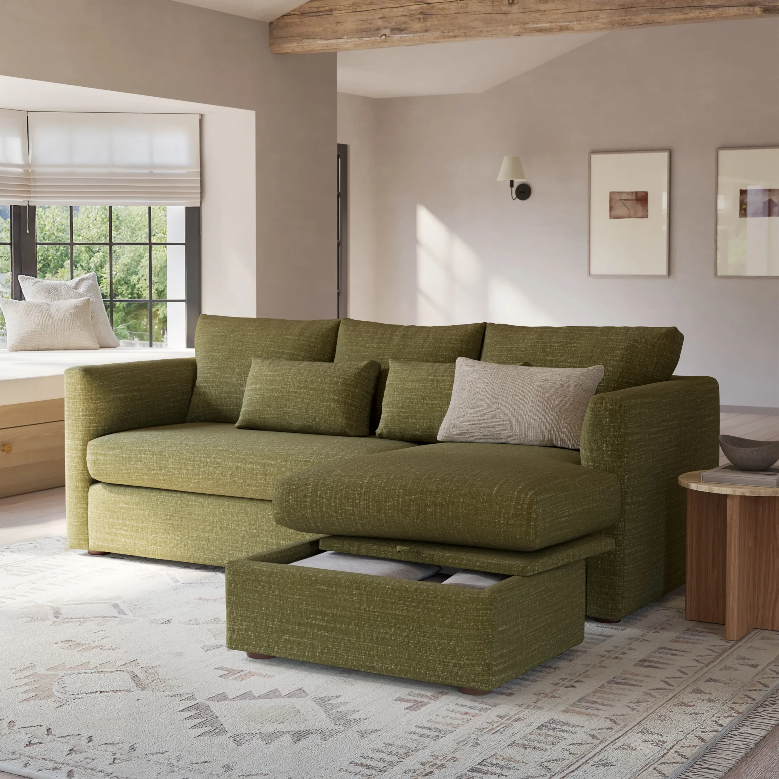 Marina 90_ Reversible Storage Sectional - Napa Moss - Image 2